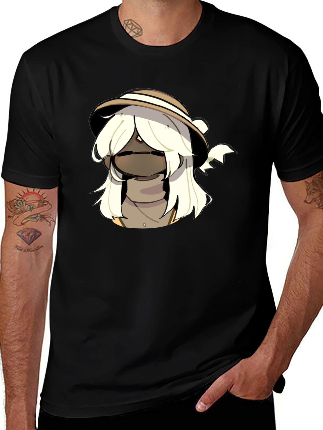 Variant 12 of Cool Cartoon Character Black T-Shirt