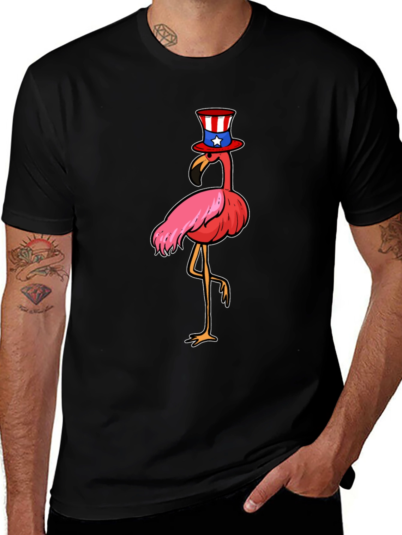 Variant 15 of Patriotic Flamingo Graphic Tee