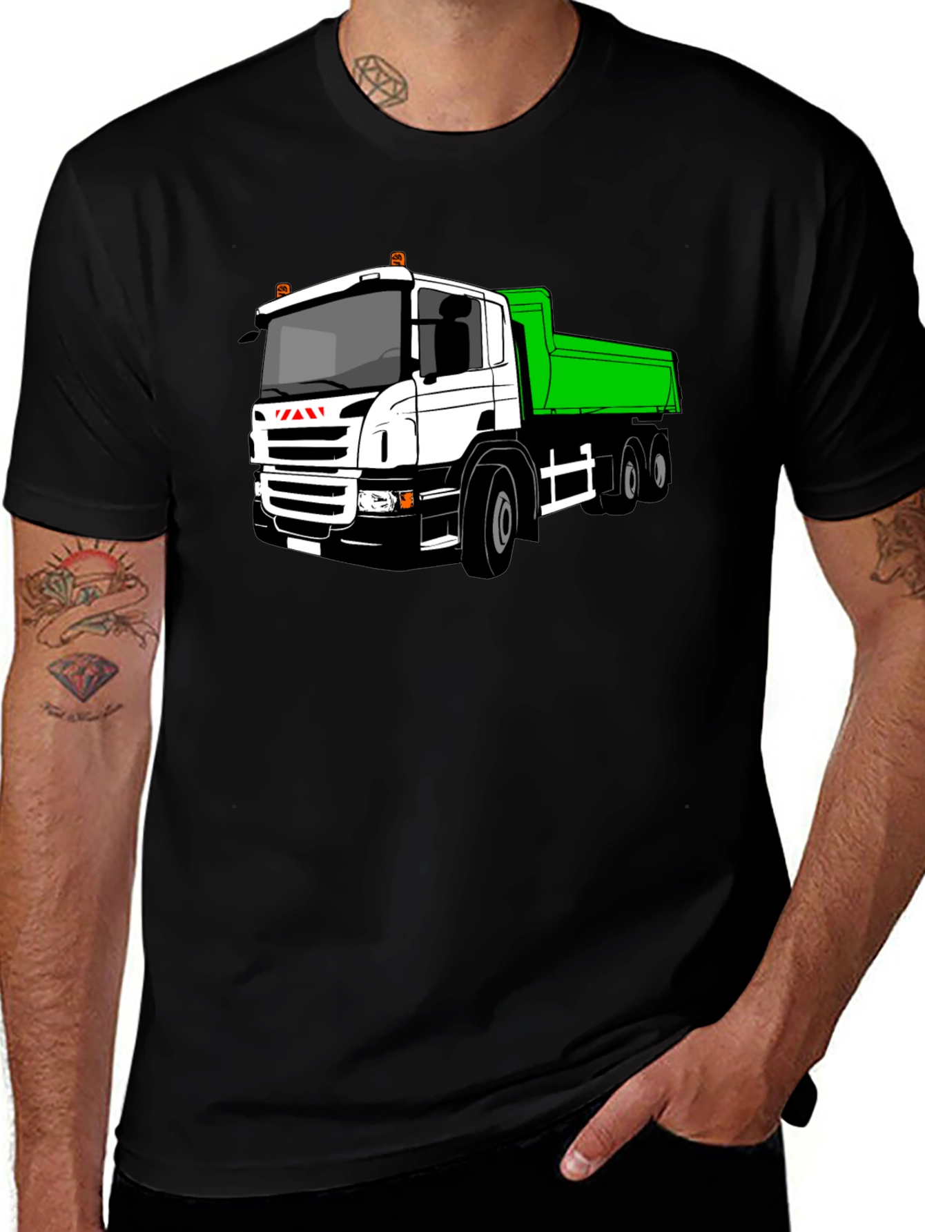 Variant 3 of Black Truck Graphic Tee - Heavy Duty Style