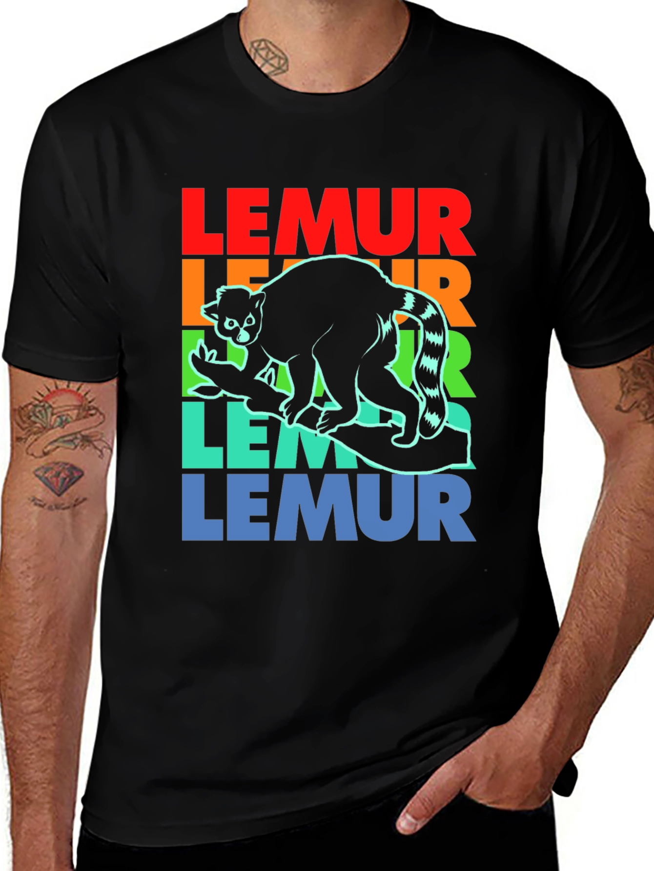 Lemur Graphic Tee - Cool Animal Print