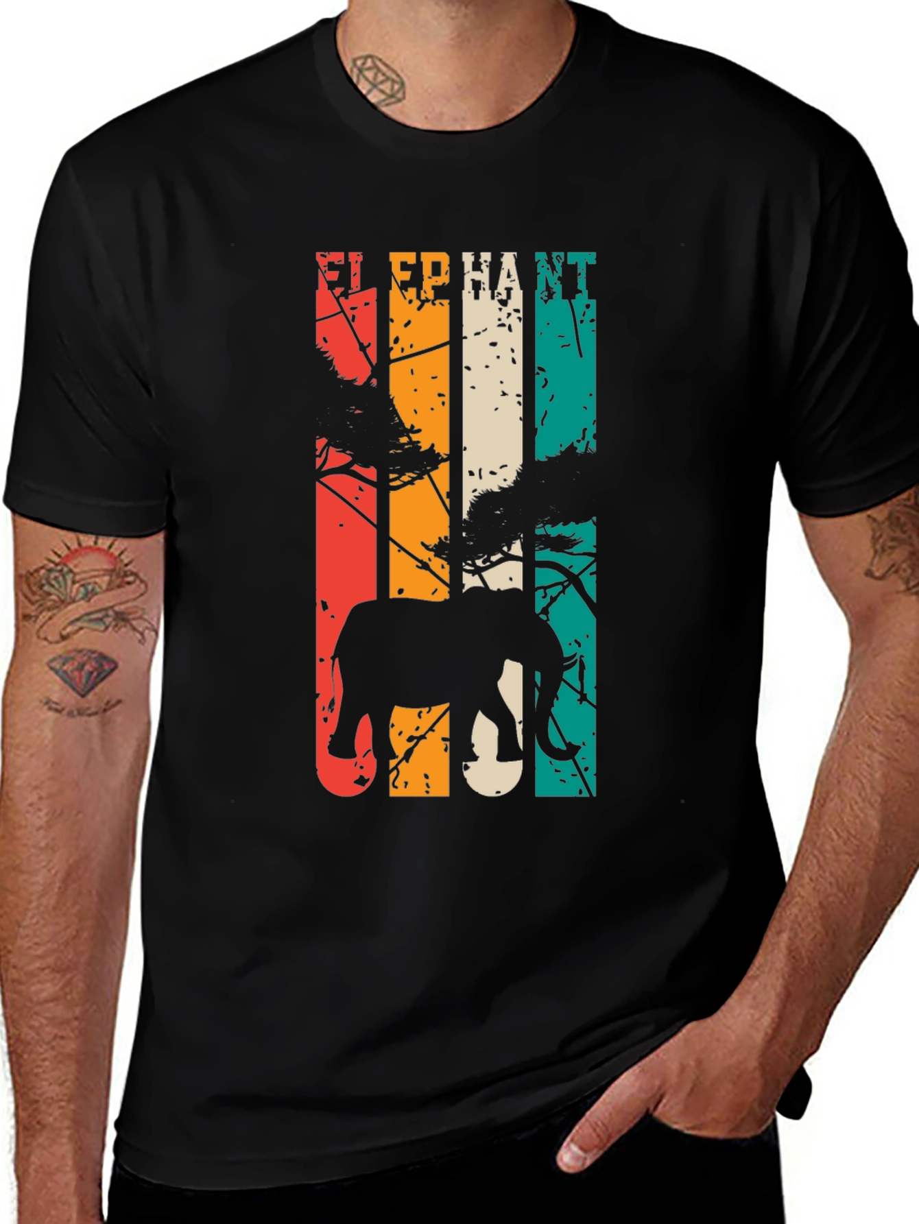 Variant 4 of Retro Elephant Graphic Tee - Vintage Style Shirt