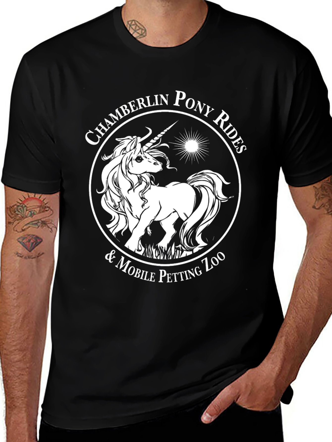 Variant 4 of Chamberlin Pony Rides Black T-Shirt