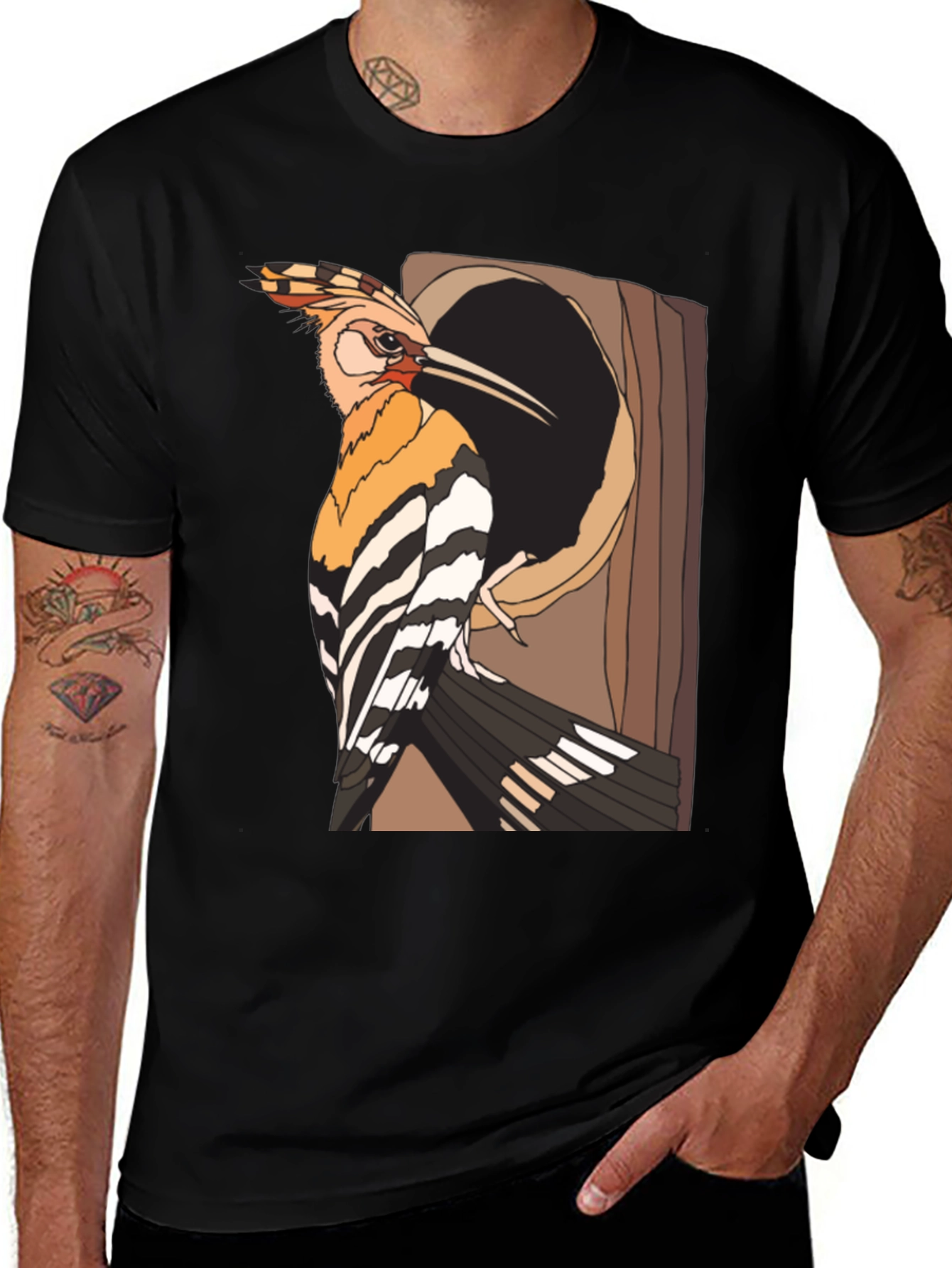 Hoopoe Bird Graphic Tee - Nature Lover's Shirt
