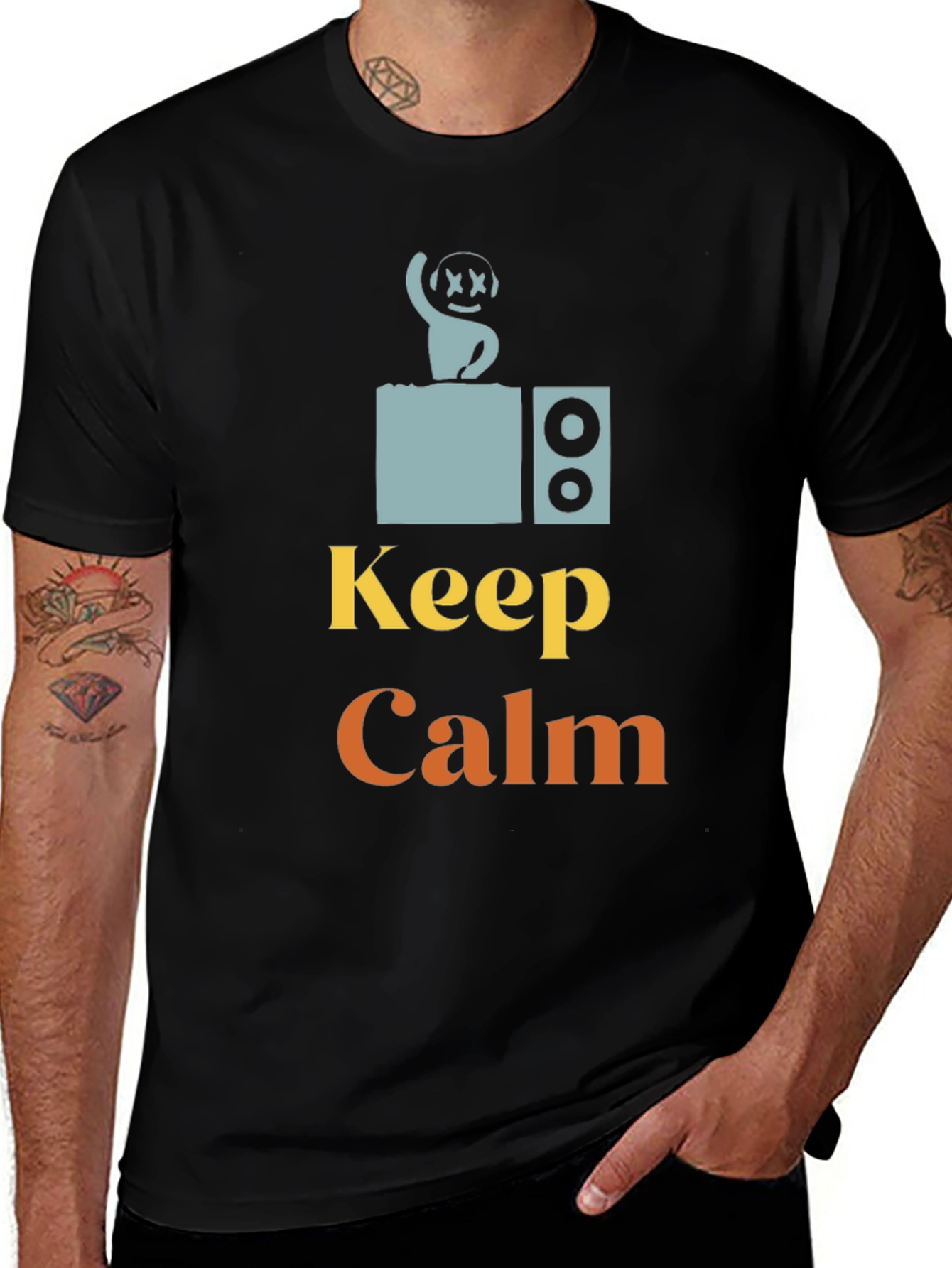 Variant 18 of Keep Calm DJ T-Shirt - Cool Graphic Tee