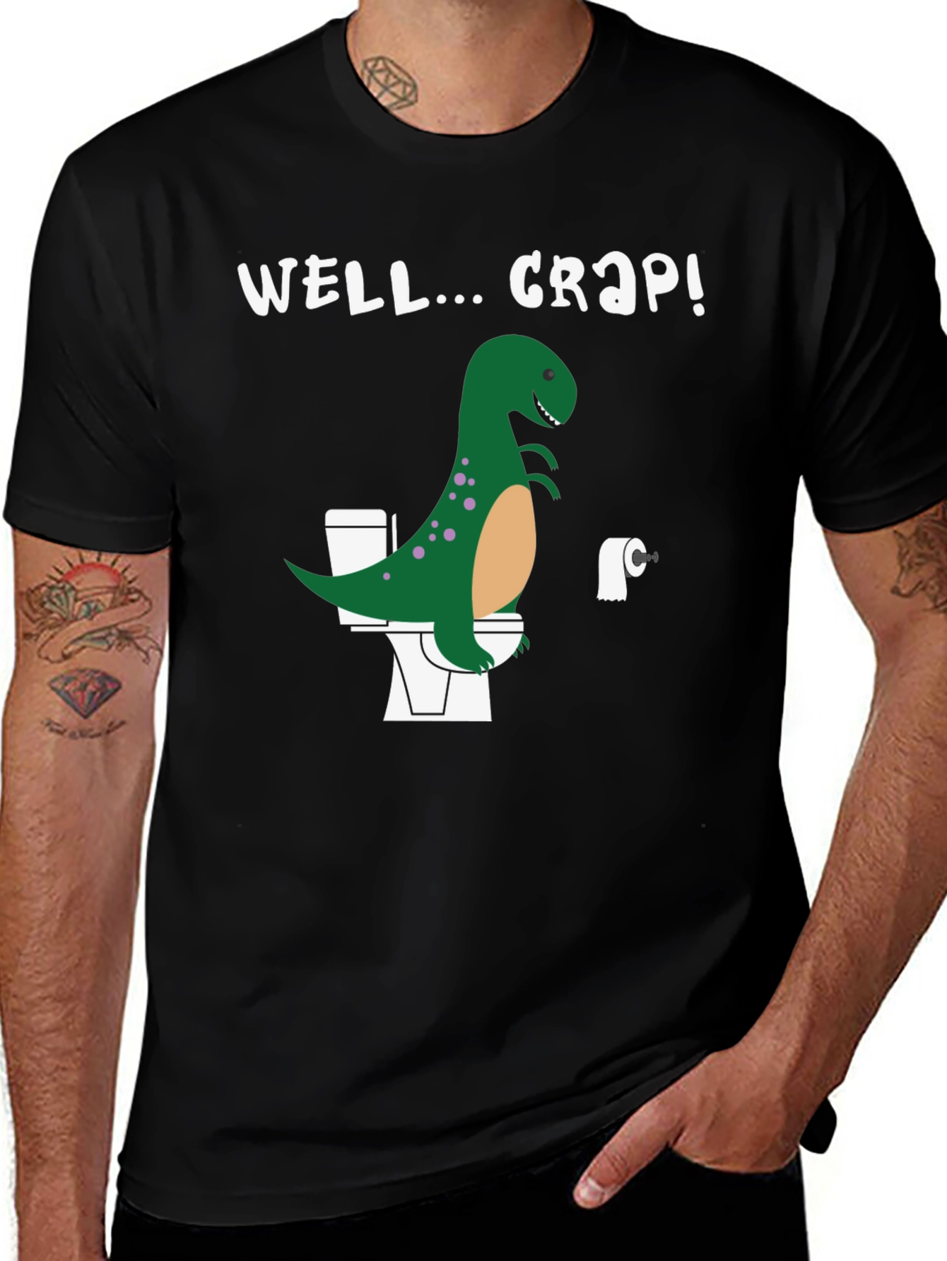Variant 13 of Dino Toilet Humor Graphic Tee