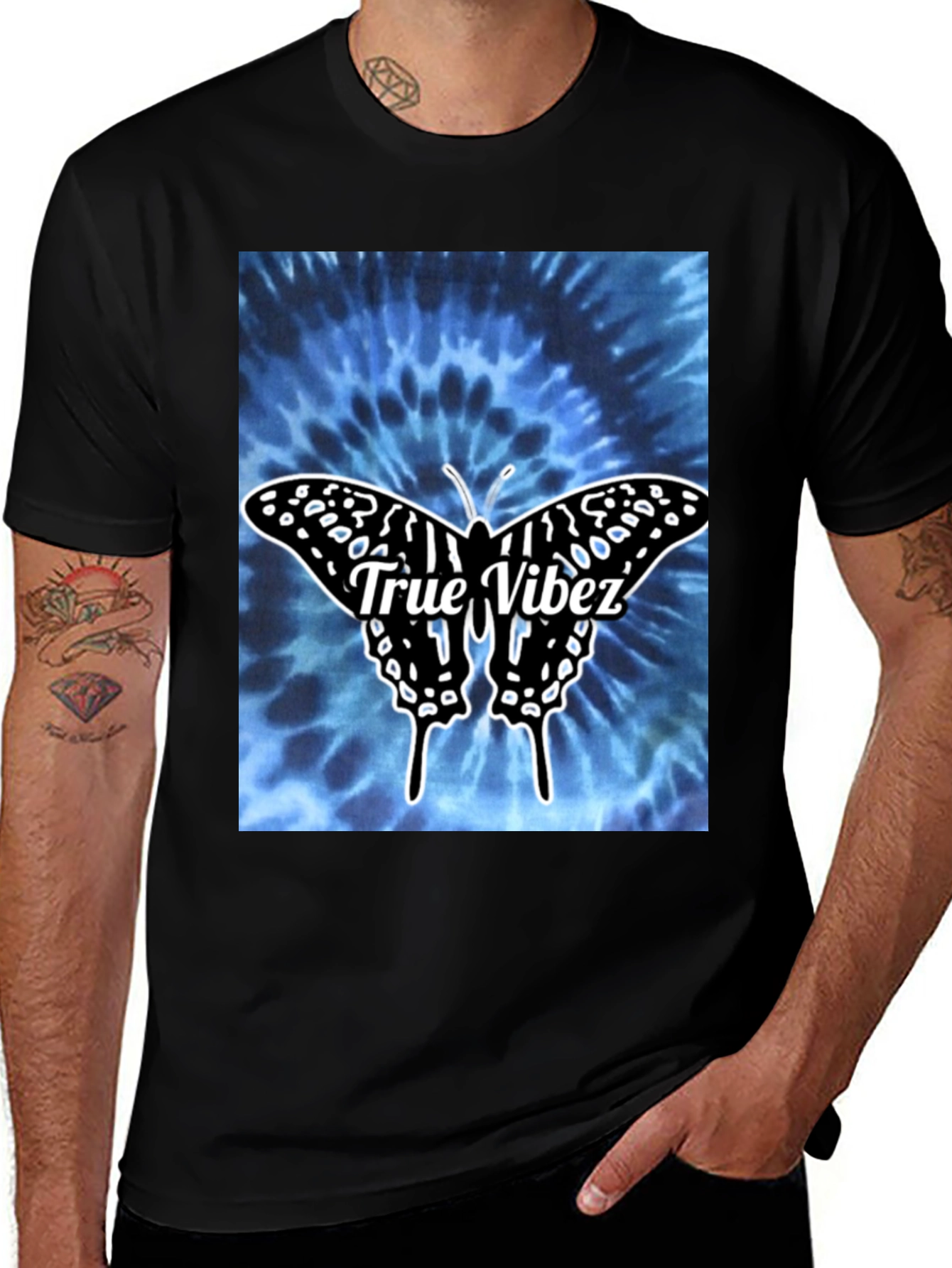 Variant 22 of True Vibez Butterfly Tie-Dye Graphic Tee