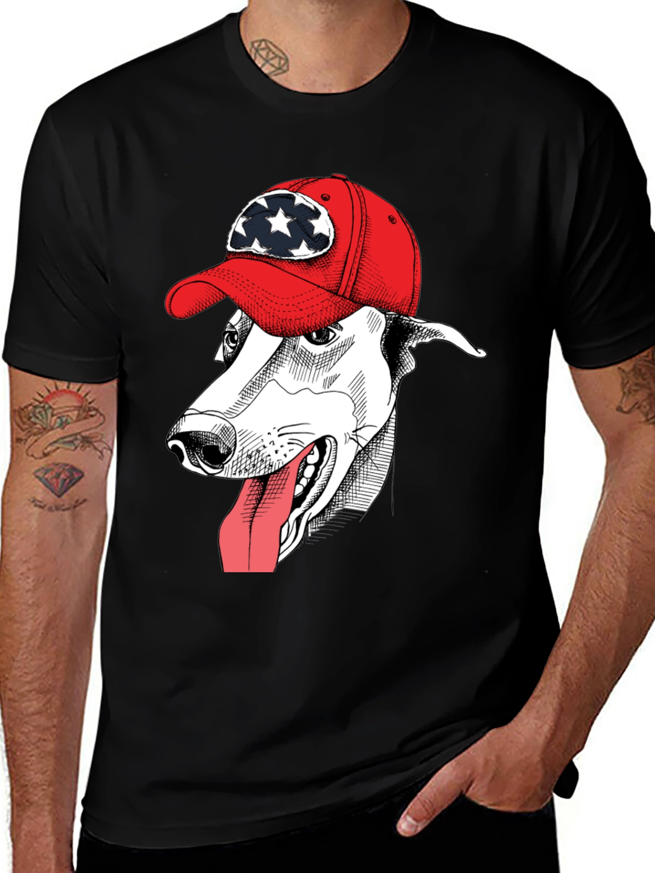 Variant 9 of Dog in Hat Graphic T-Shirt - Stylish Cotton Tee