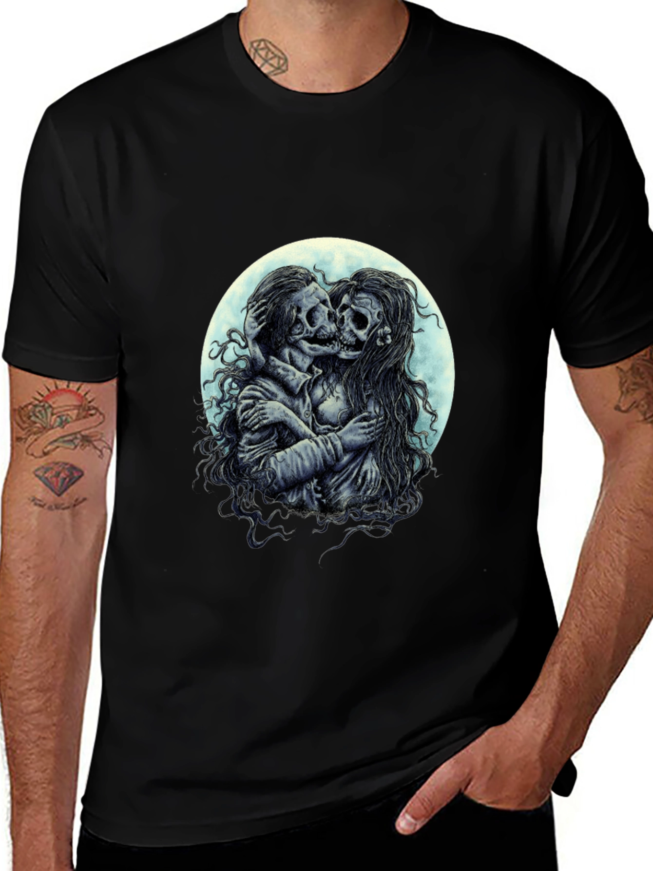 Variant 11 of Skeleton Lovers T-Shirt - Gothic Romance Tee