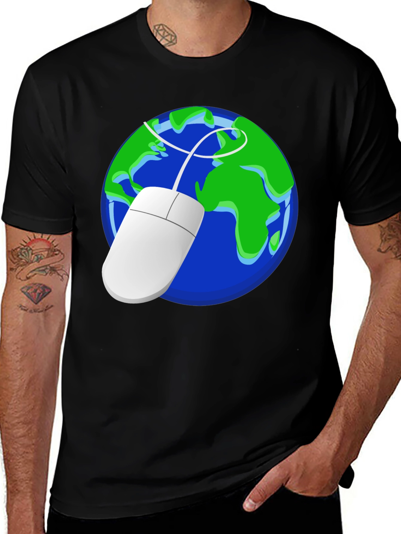 Variant 18 of Earth Mouse Graphic Tee - Geek Chic Style