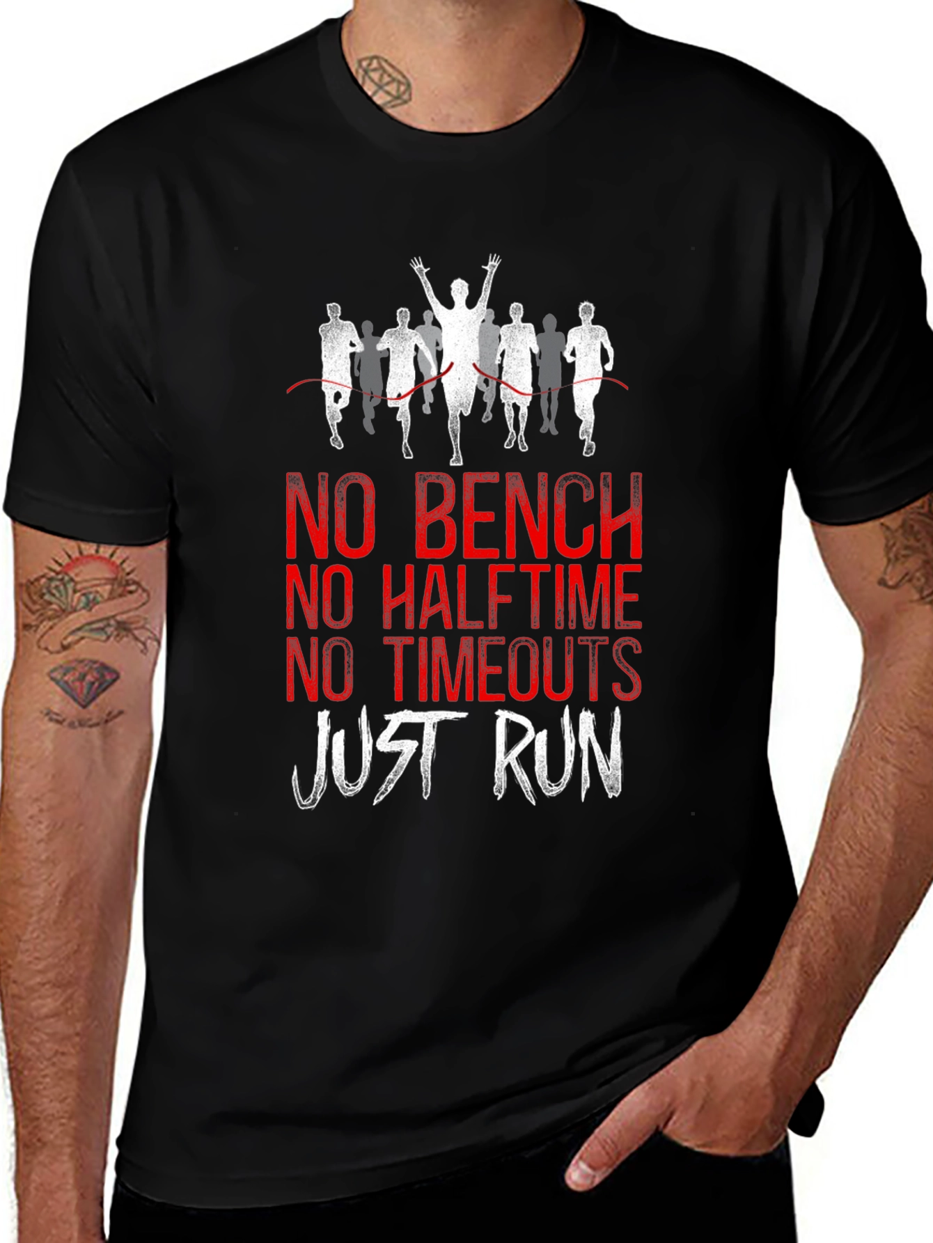 Variant 2 of Runner Graphic T-Shirt - No Bench, Just Run!