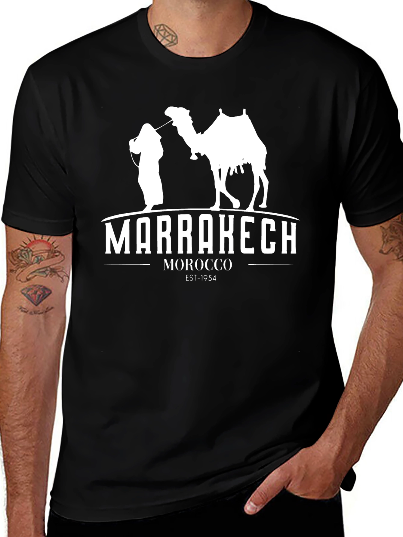 Marrakech Morocco T-Shirt - Black Graphic Tee