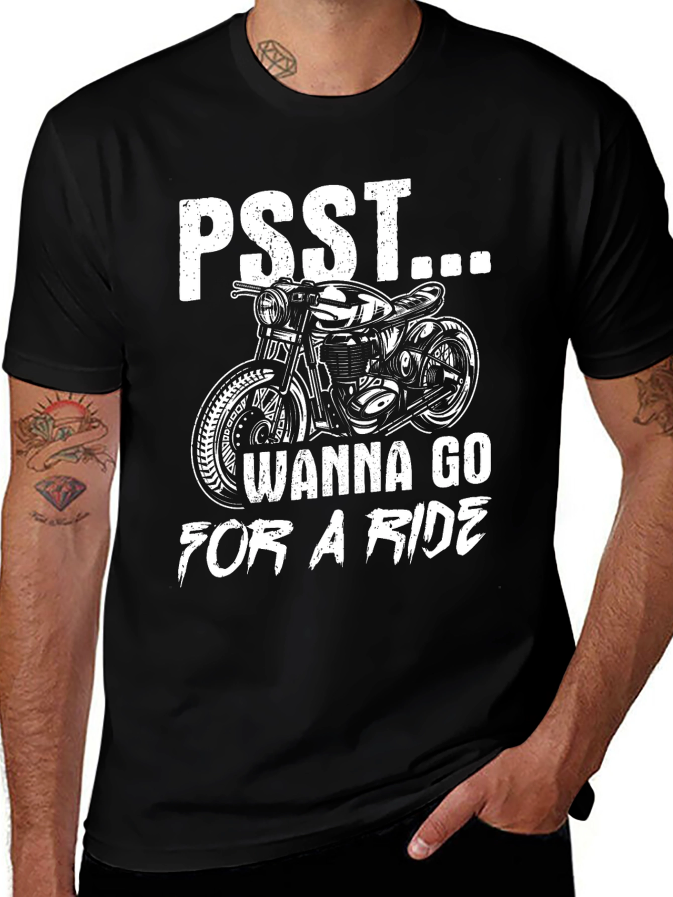 Variant 10 of Motorcycle Ride T-Shirt - "Psst... Wanna Go For A Ride"