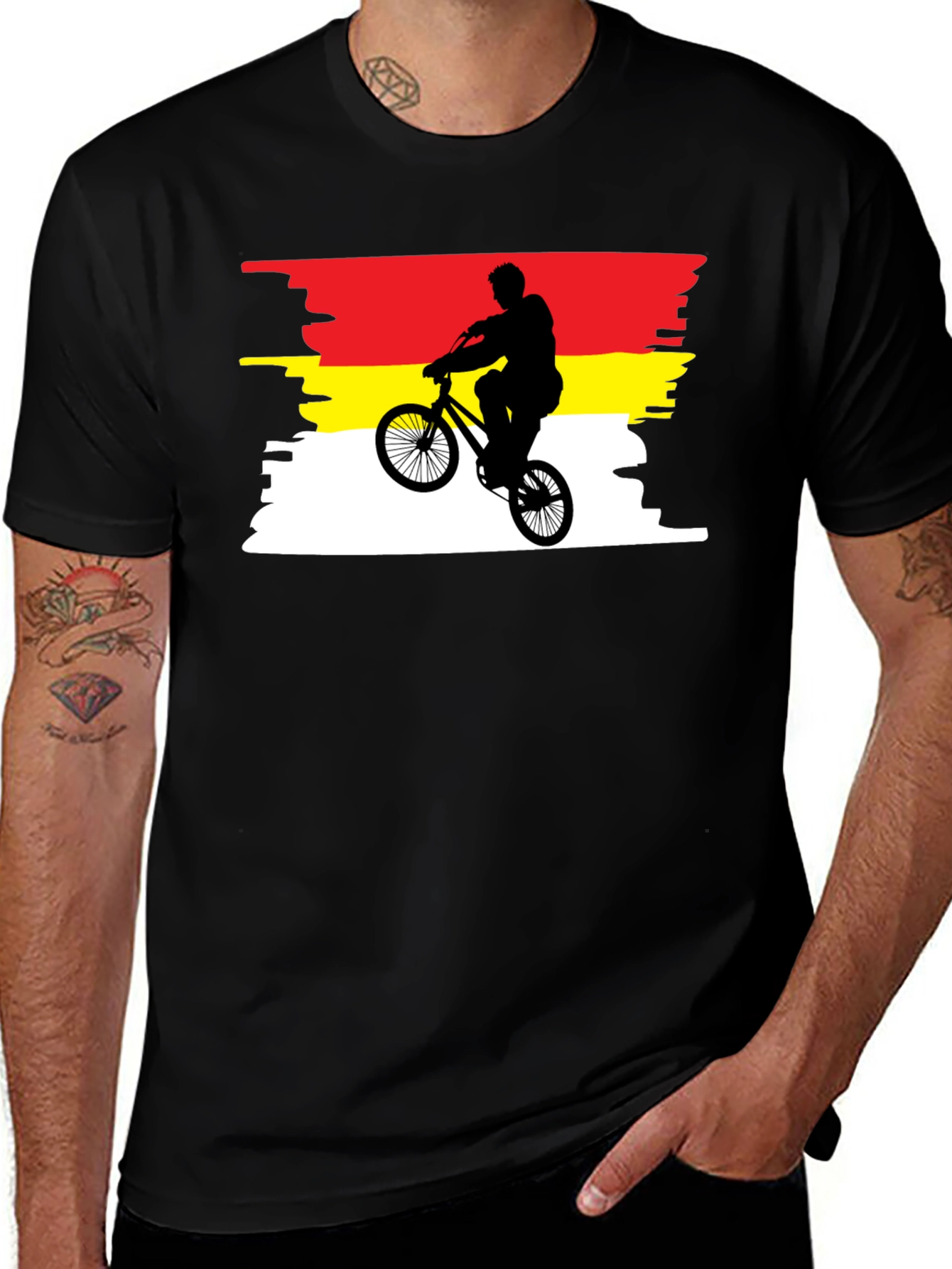 BMX Rider T-Shirt - Germany Flag Colors - Stunt Bike Graphic Tee
