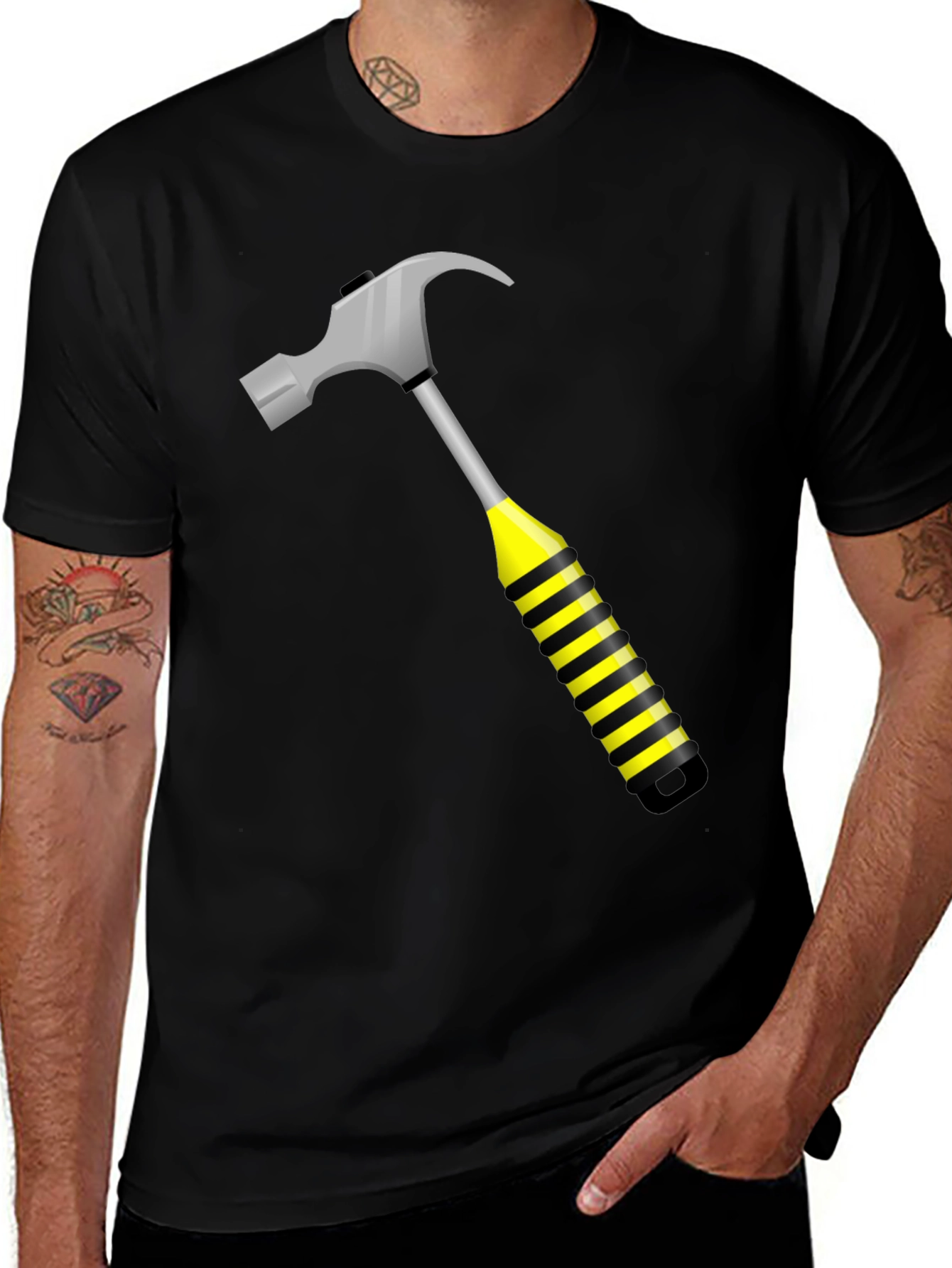 Variant 5 of Hammer Time Black T-Shirt - Construction Worker Tee