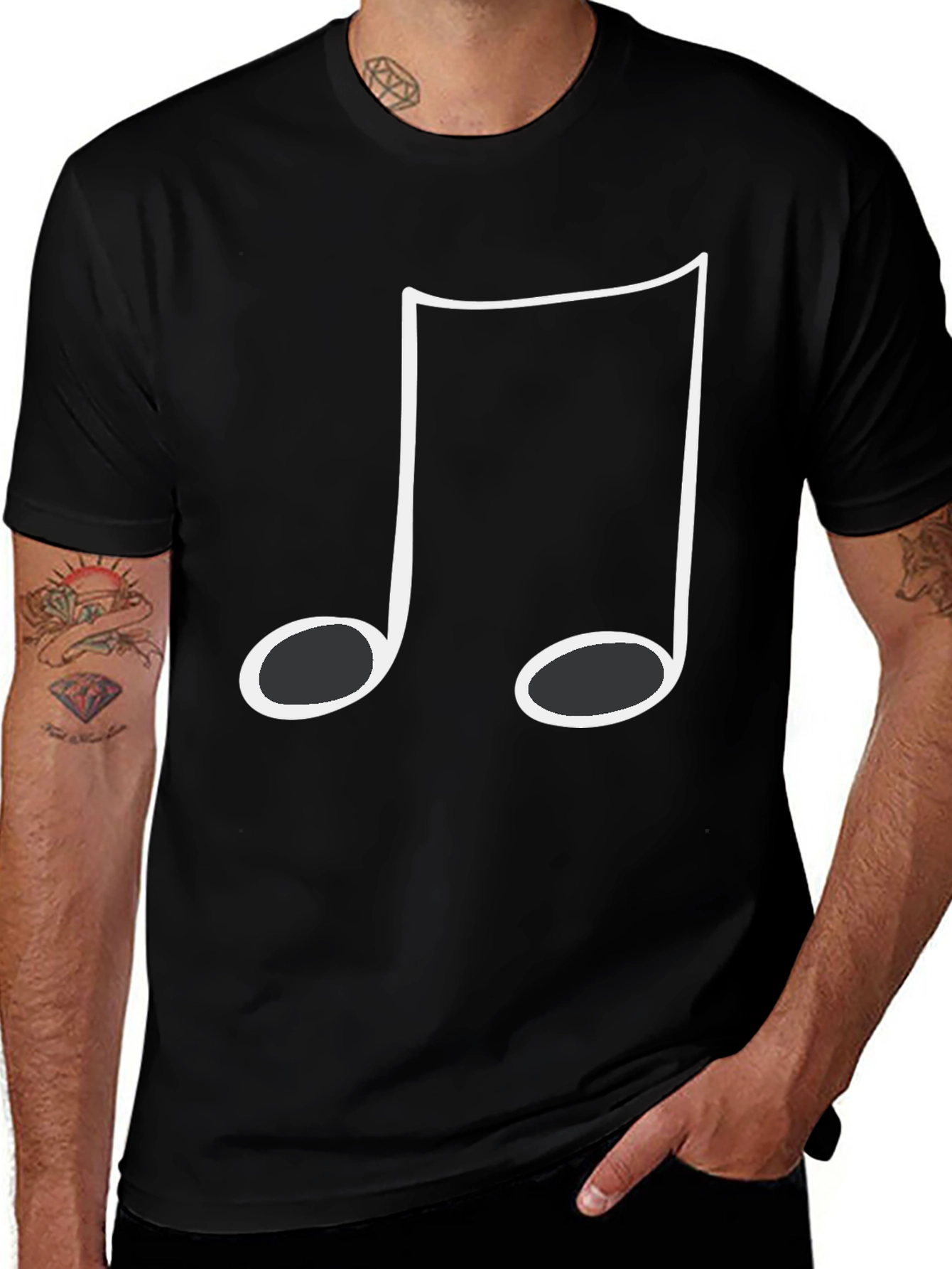 Variant 21 of Music Note Graphic T-Shirt - Casual Style