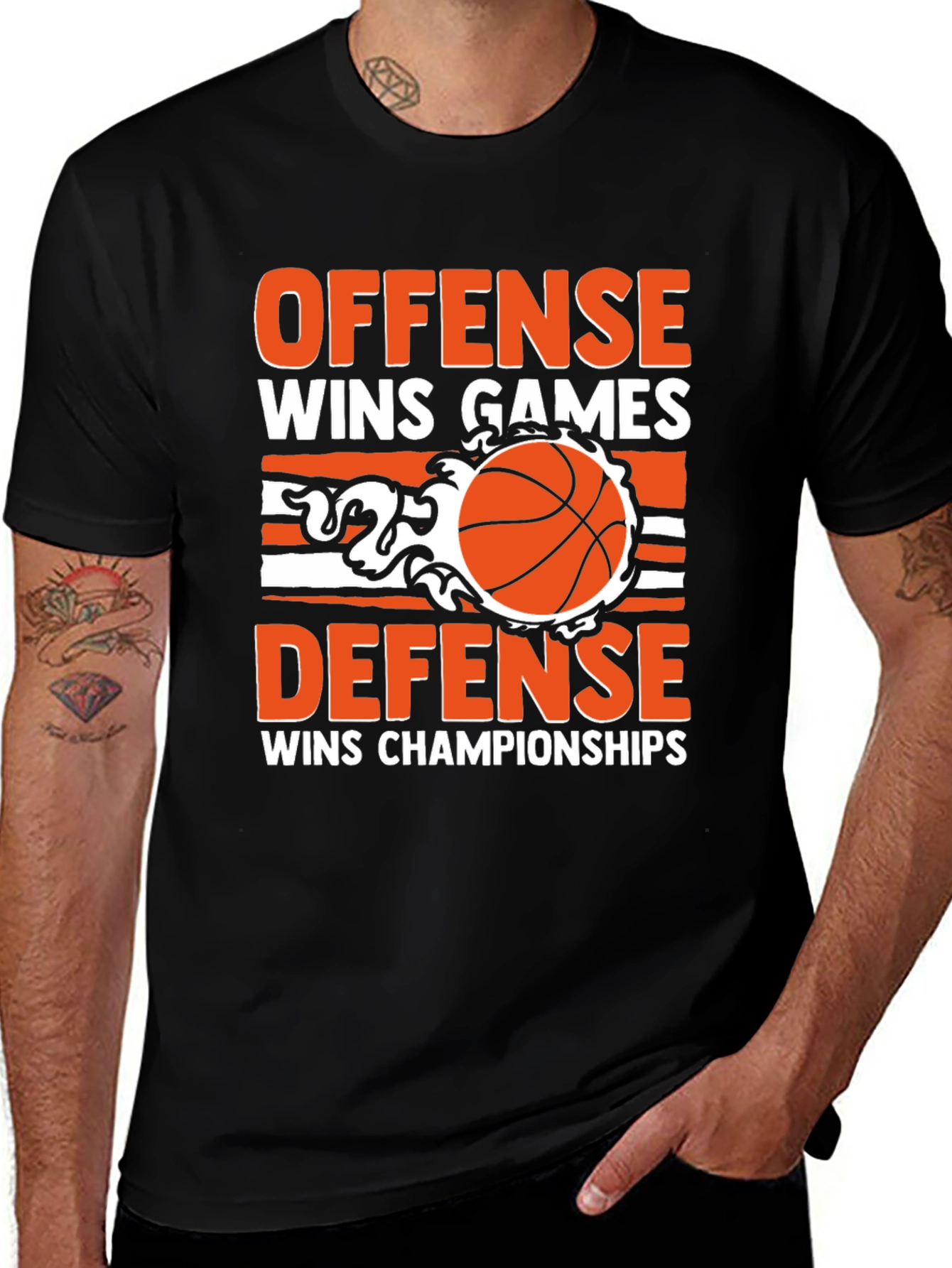 Variant 24 of Offense Defense Basketball Graphic T-Shirt