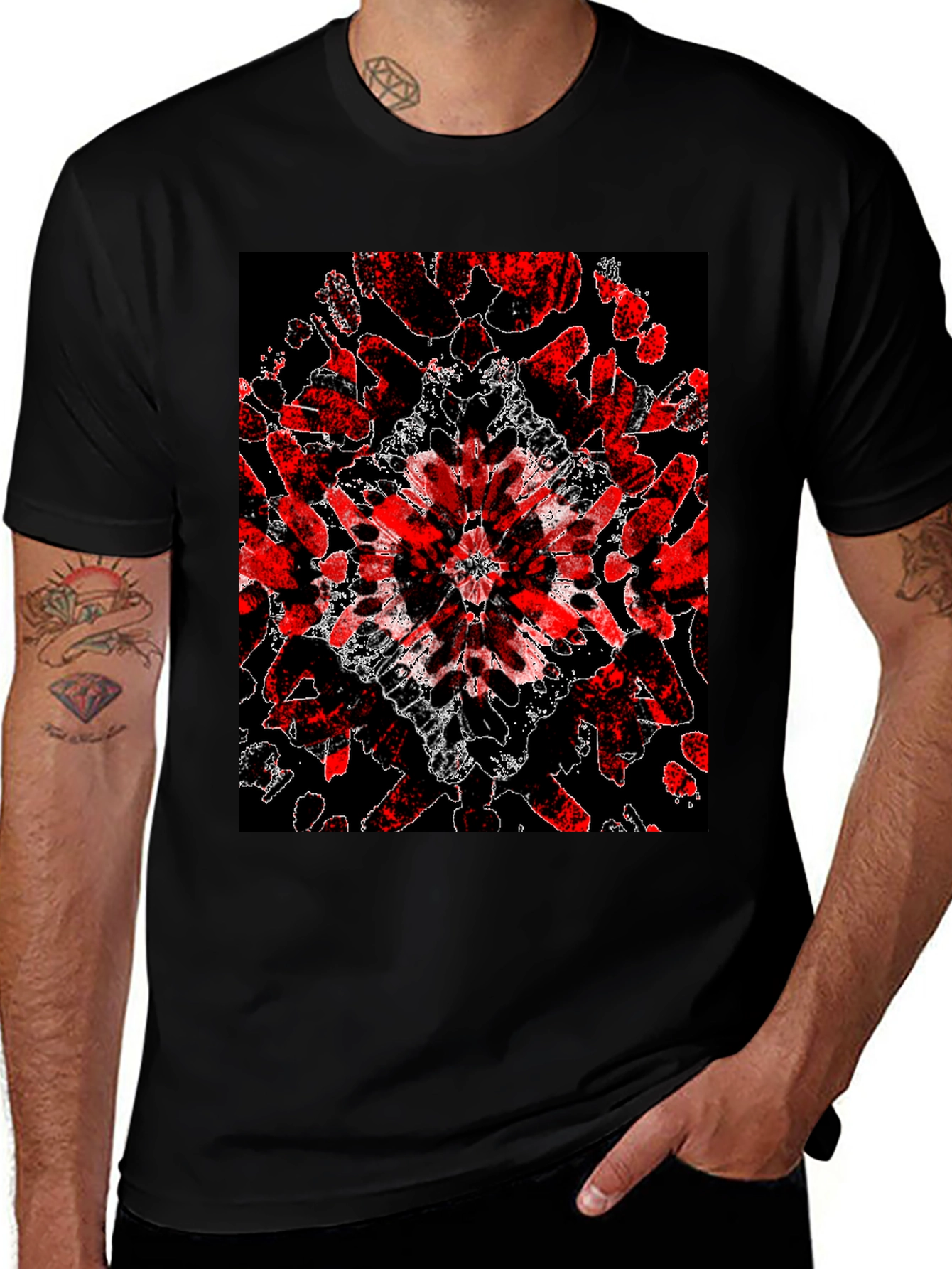 Variant 19 of Abstract Red & Black Graphic Tee