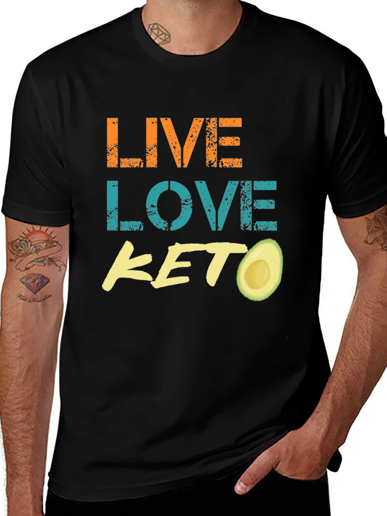 Live Love Keto T-Shirt - Avocado Graphic Tee