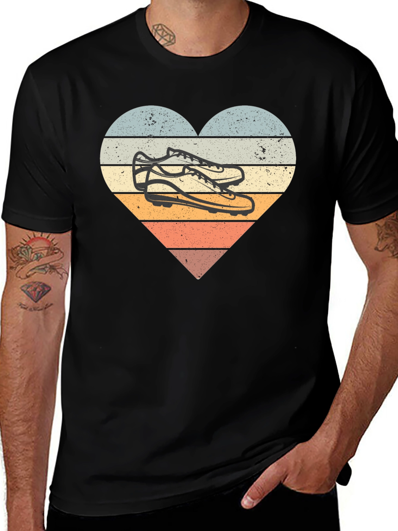 Variant 22 of Retro Soccer Cleats Heart Graphic T-Shirt