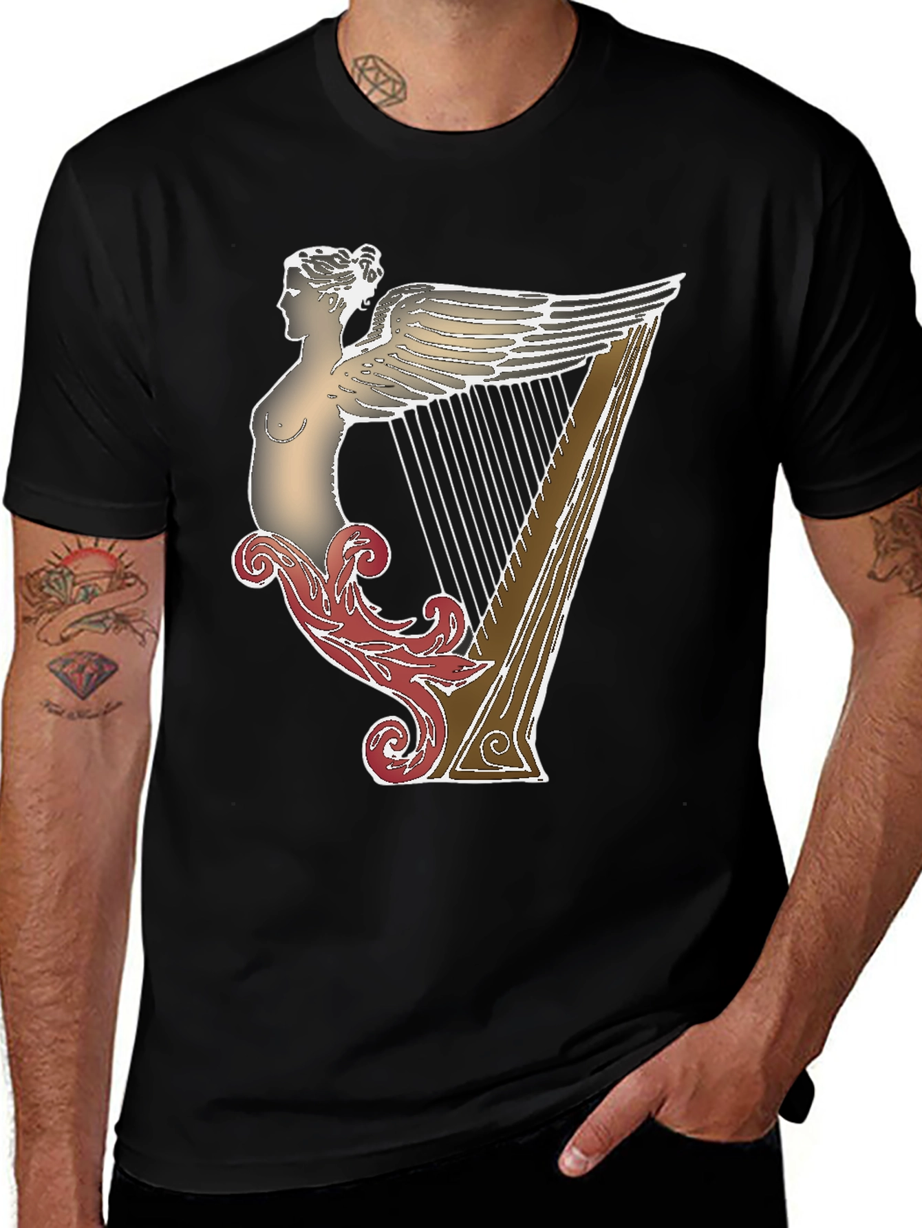 Variant 18 of Irish Harp T-Shirt - Unique Design Tee