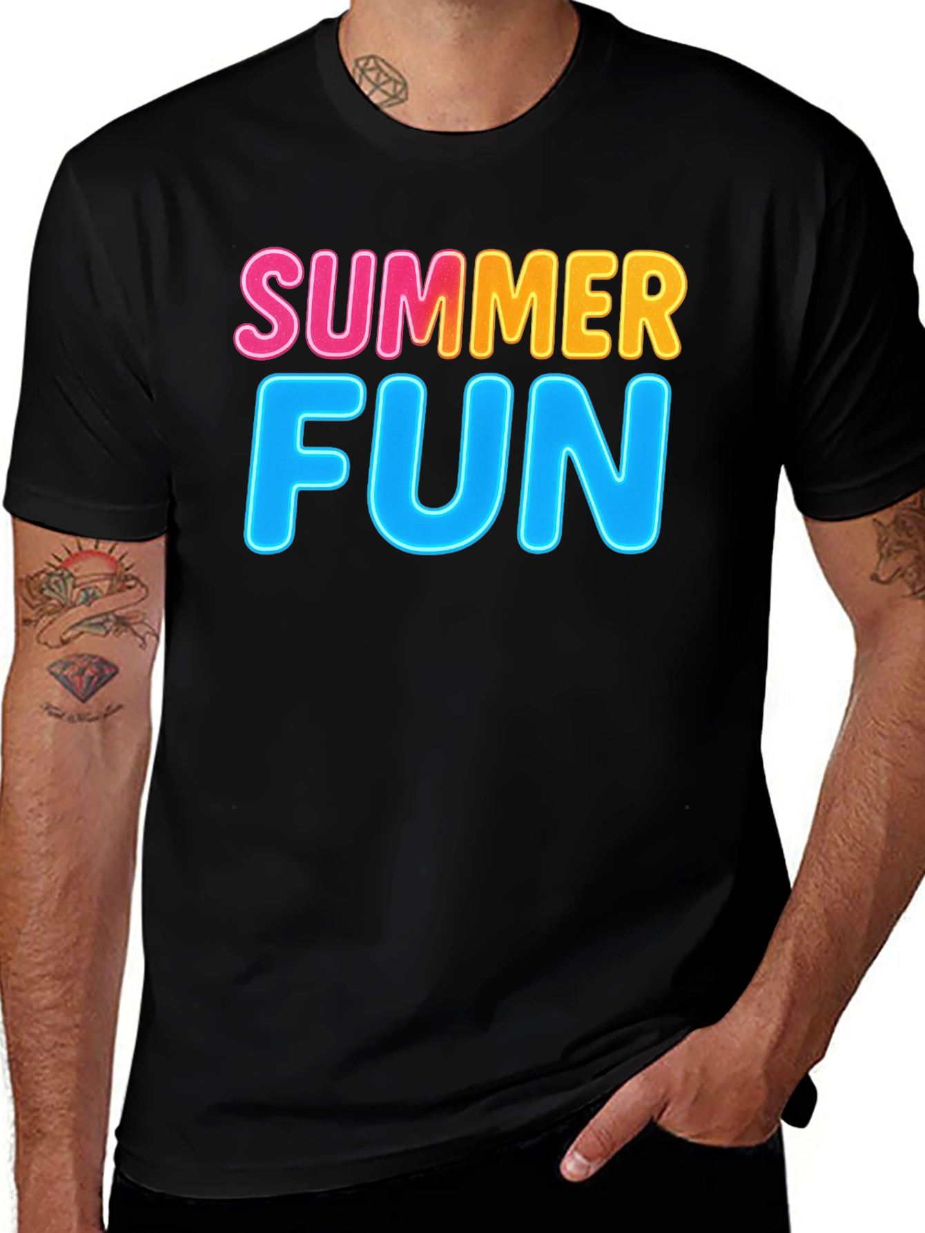 Variant 7 of Summer Fun Black T-Shirt