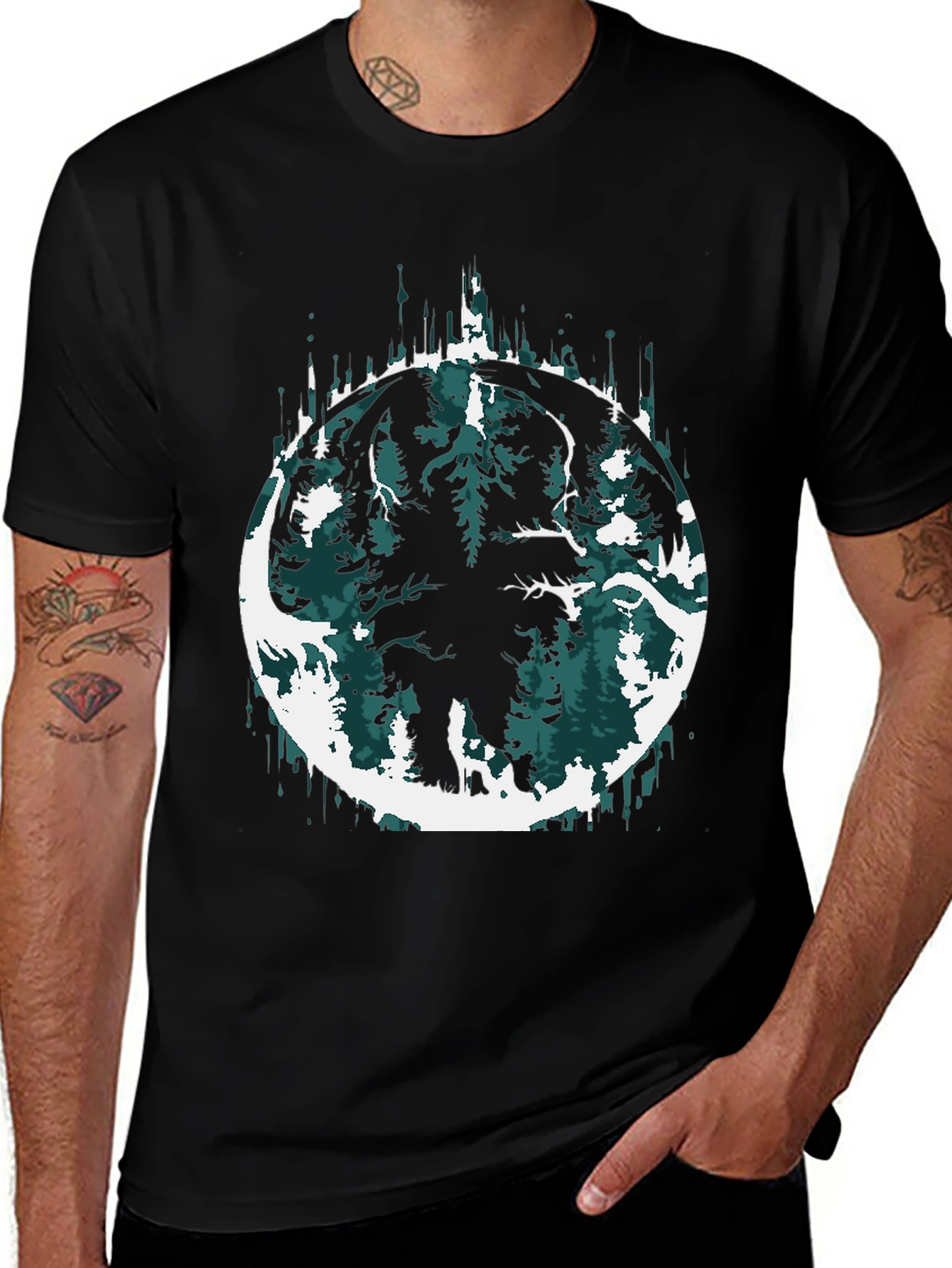 Variant 29 of Mammoth Forest Graphic Tee - Men's Black T-Shirt
