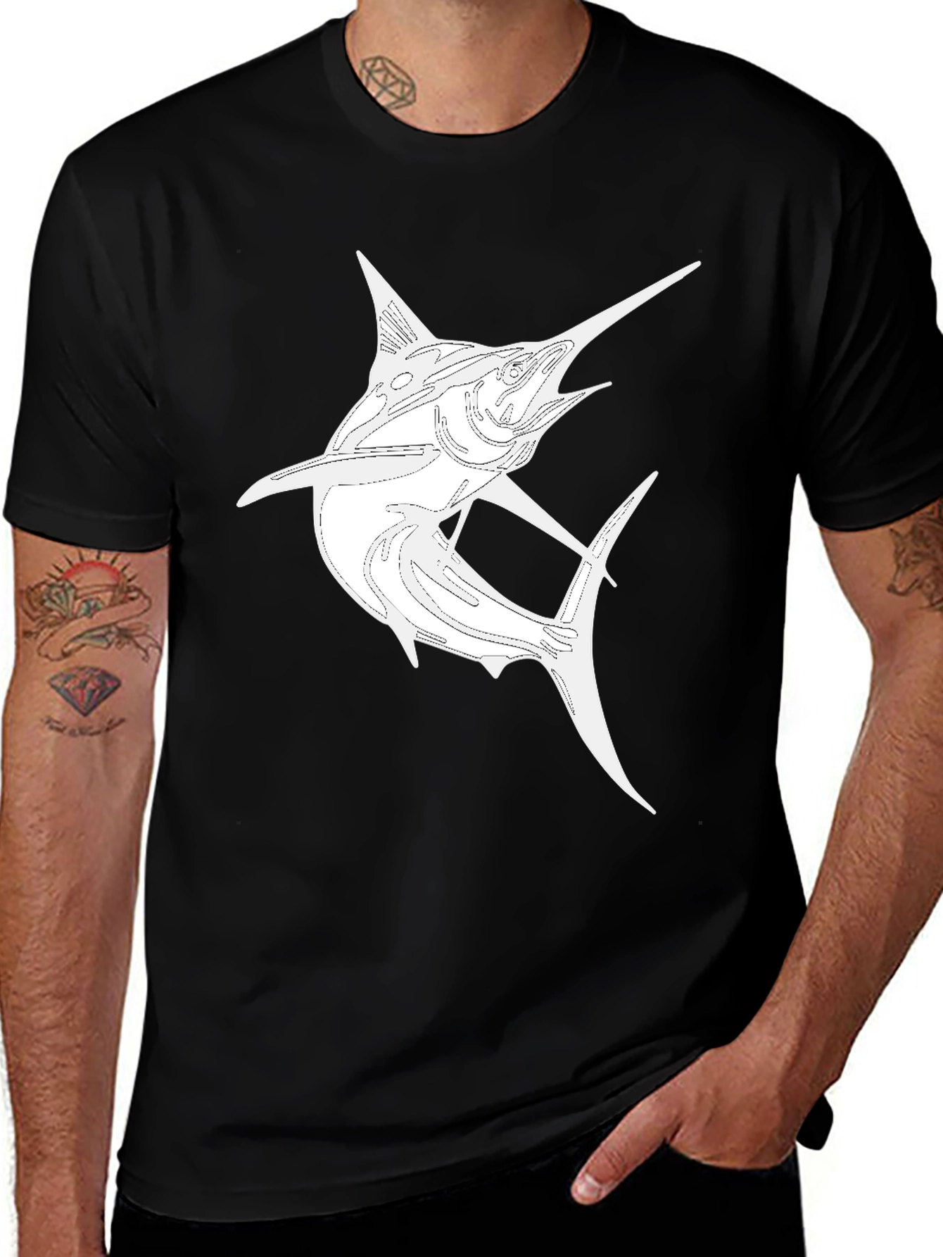 Variant 28 of Marlin Graphic T-Shirt - Sporty Fish Design