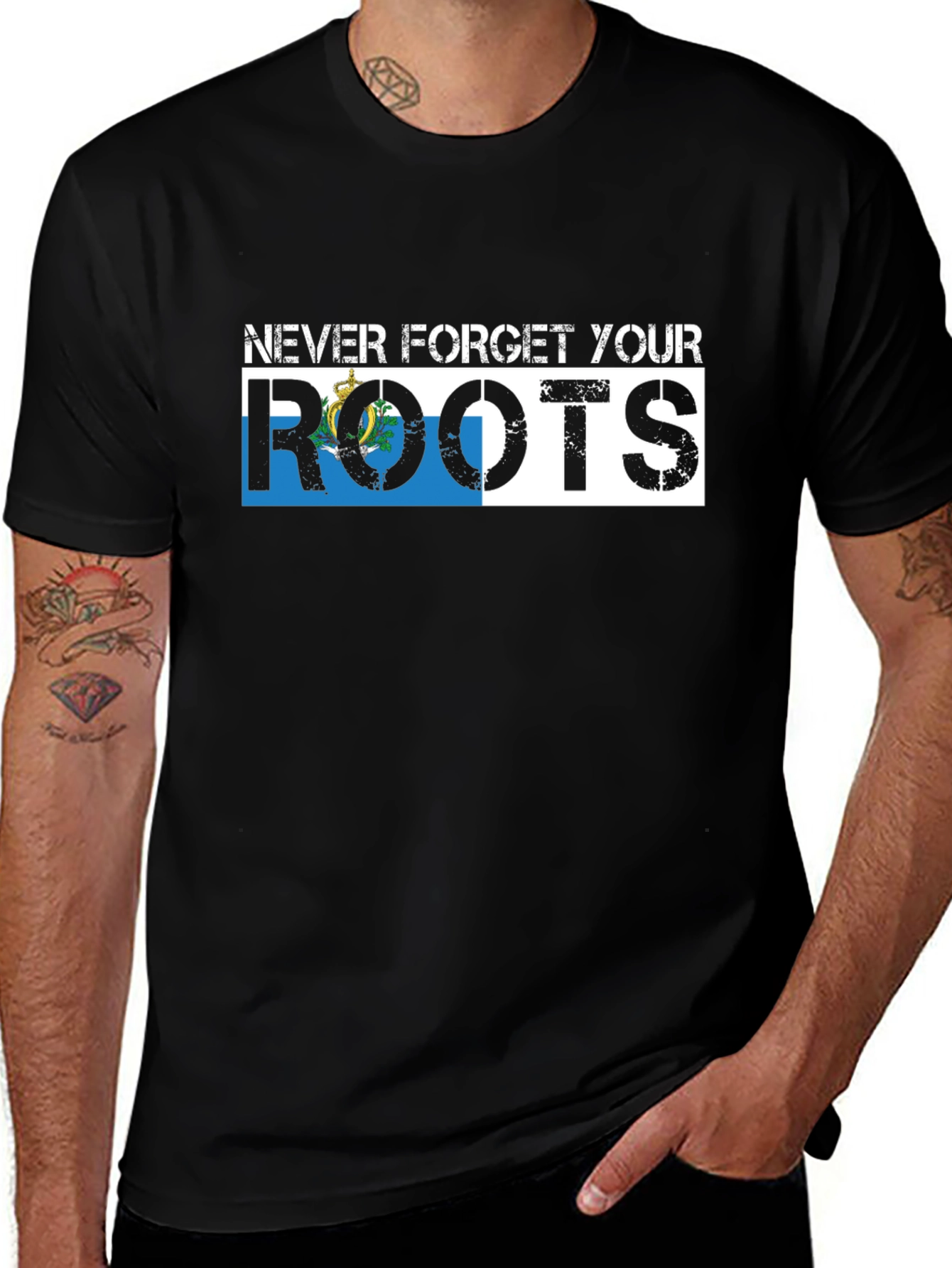 Never Forget Your Roots San Marino Flag T-Shirt