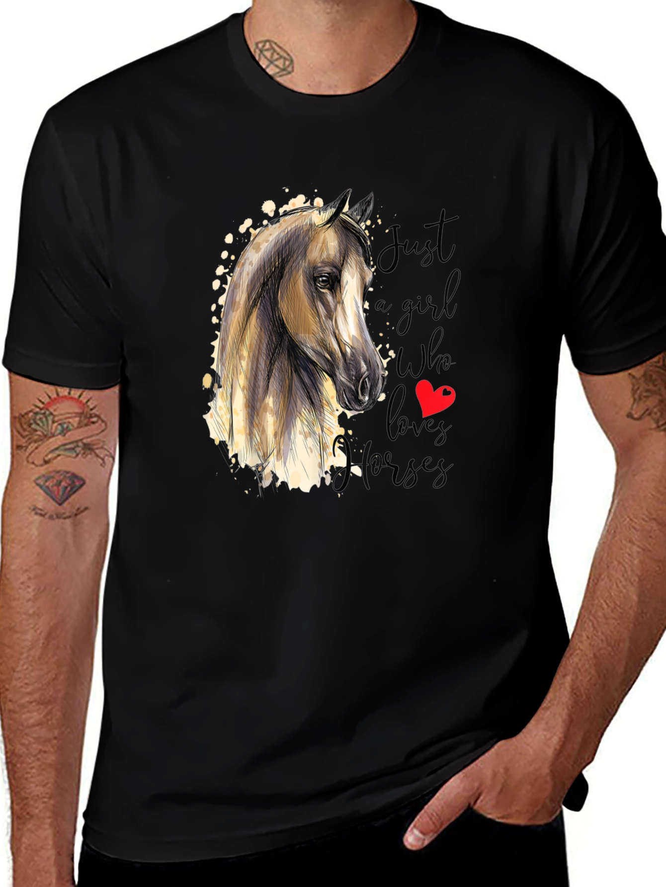 Variant 4 of Horse Lover Graphic Tee - Just a Girl Who Loves Horses