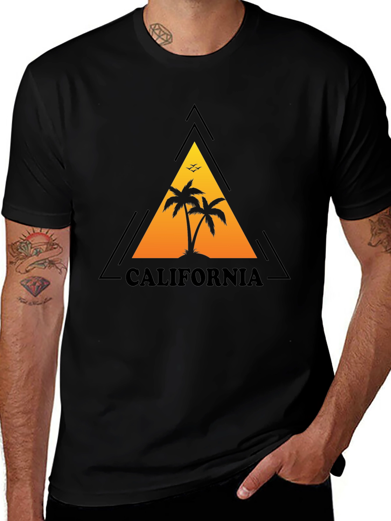 Variant 28 of California Sunset Graphic Tee - Black