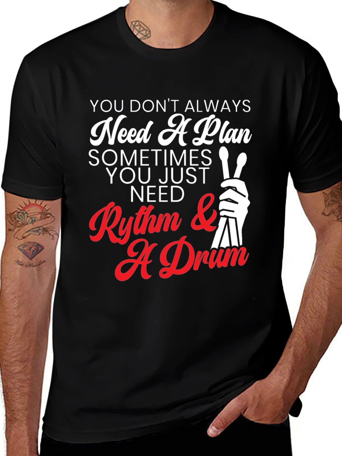 Variant 20 of Rhythm & A Drum T-Shirt - Musician Tee