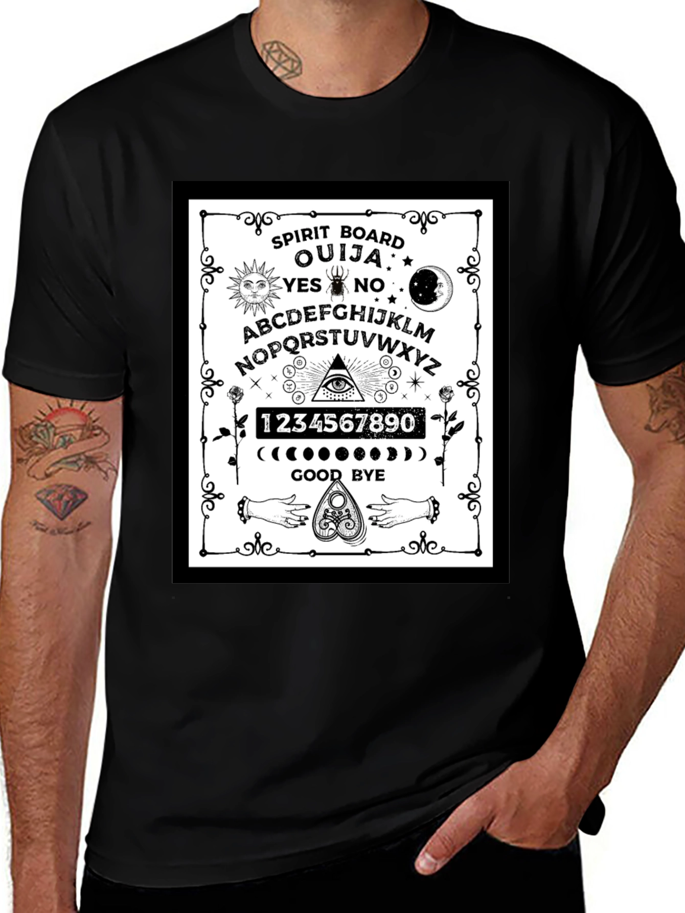 Ouija Spirit Board Graphic T-Shirt - Gothic Style