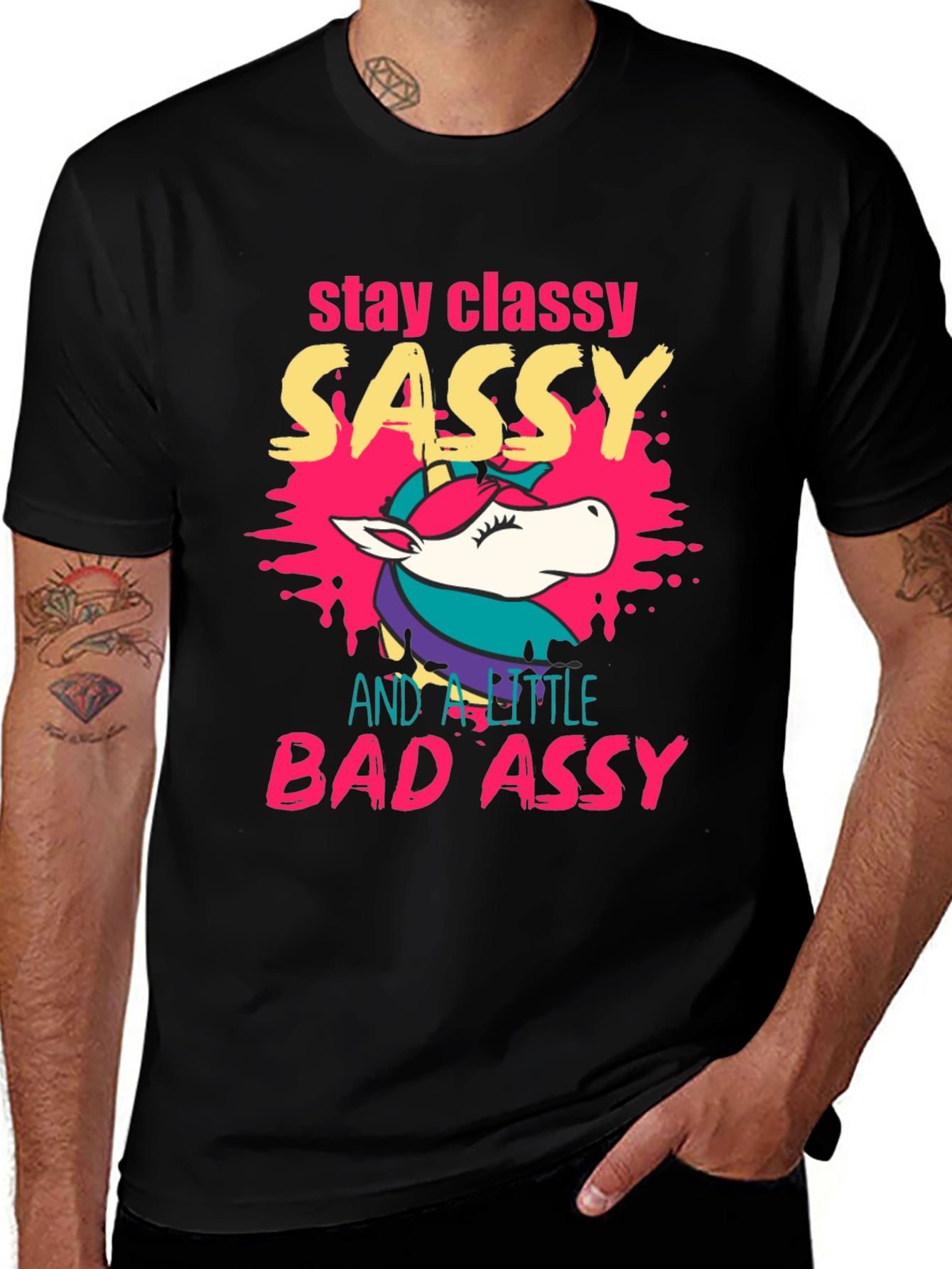Variant 5 of Stay Classy Sassy Bad Assy Unicorn Graphic T-Shirt