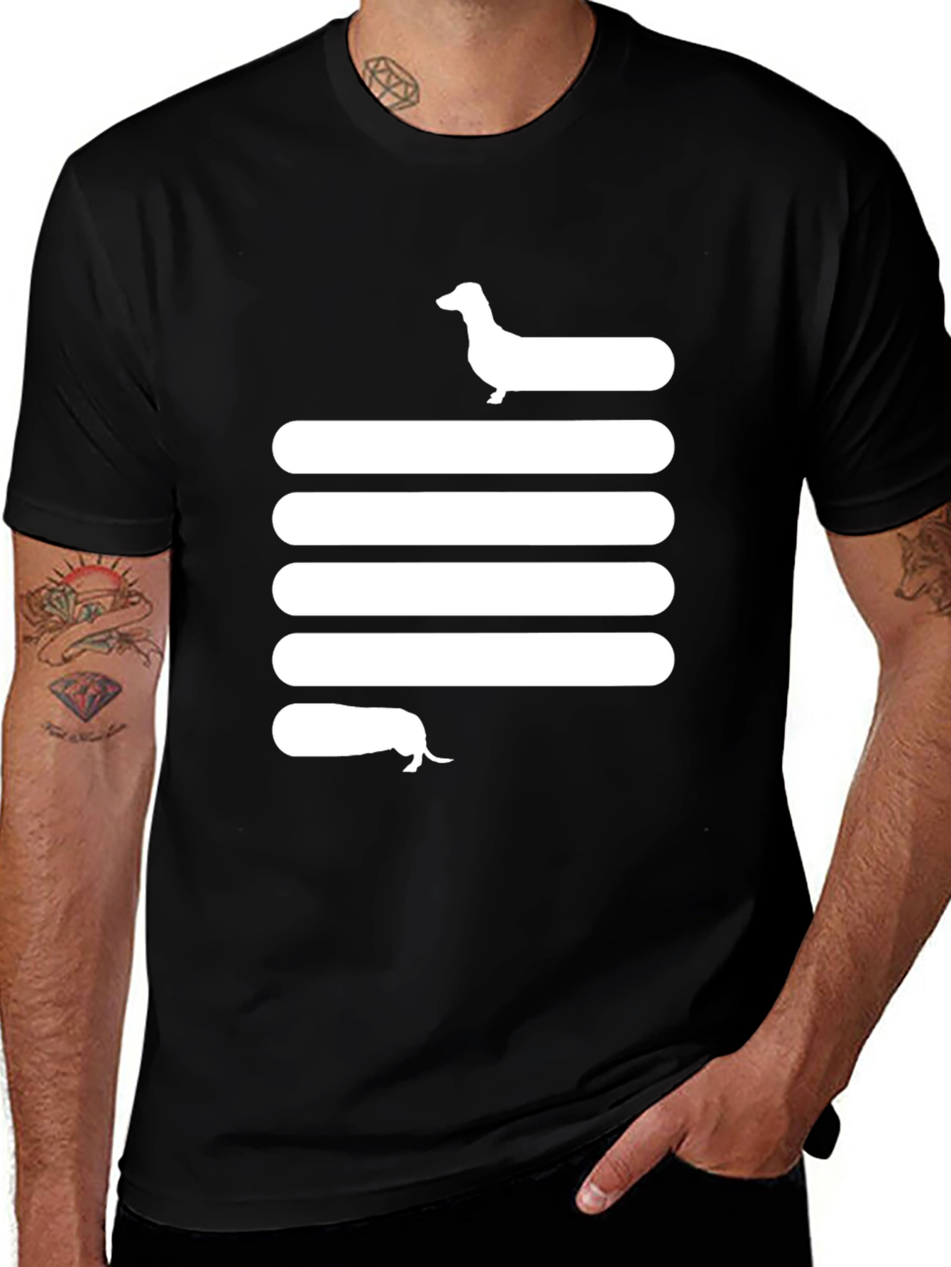 Variant 2 of Dachshund Stripe Tee - Unique Dog Lover T-Shirt