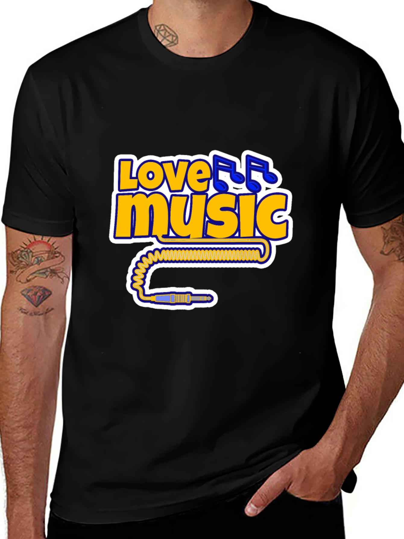 Variant 28 of Love Music Black T-Shirt