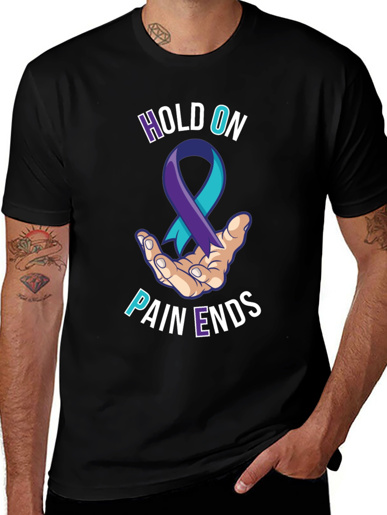 Variant 11 of Hold On Pain Ends T-Shirt Suicide Prevention