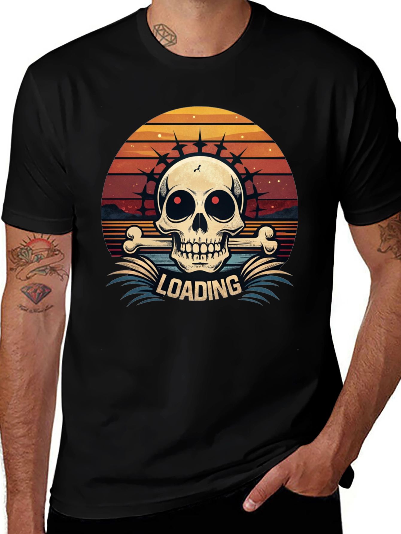 Variant 13 of Skull & Crossbones 'Loading' Graphic Tee