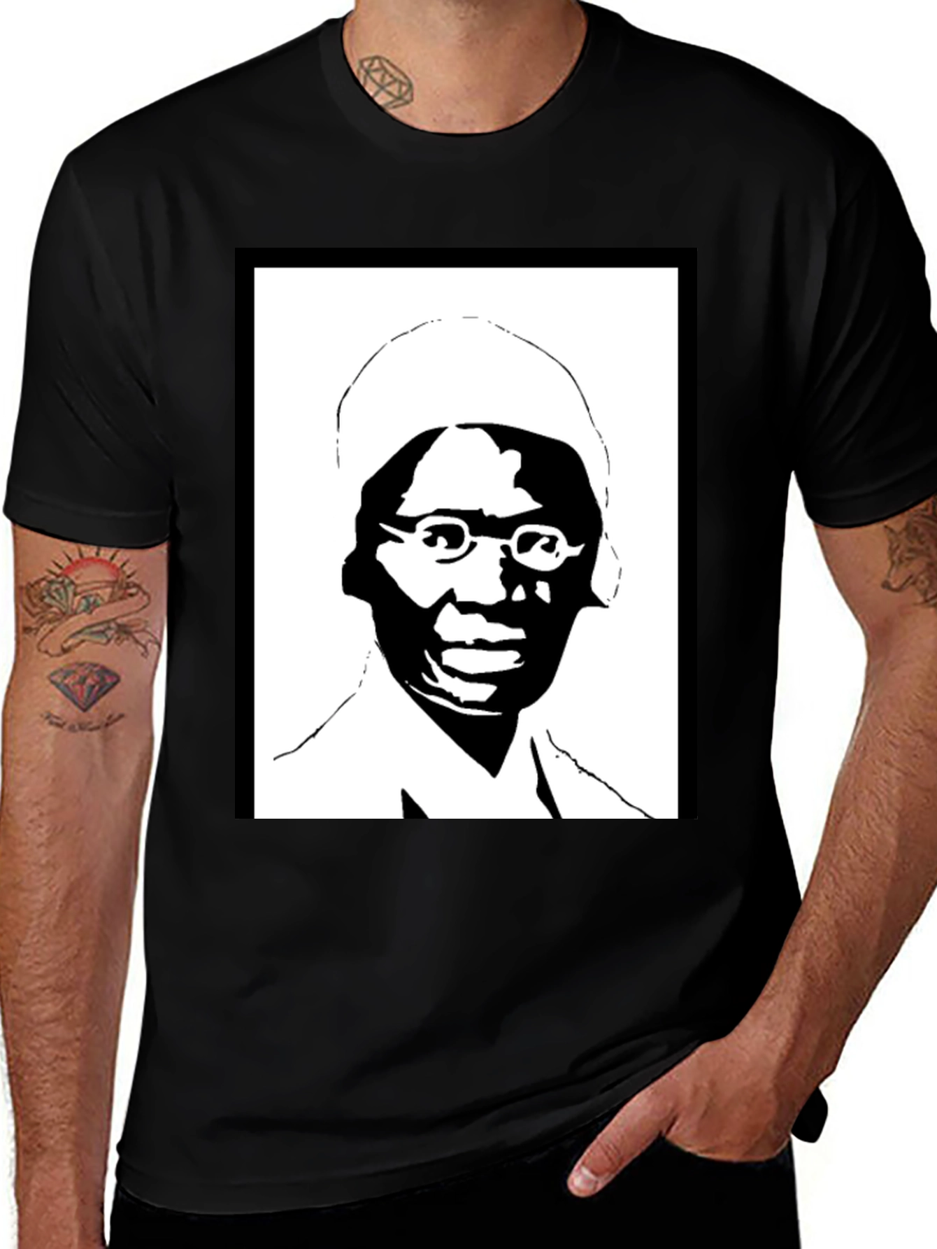 Variant 19 of Black & White Silhouette T-Shirt