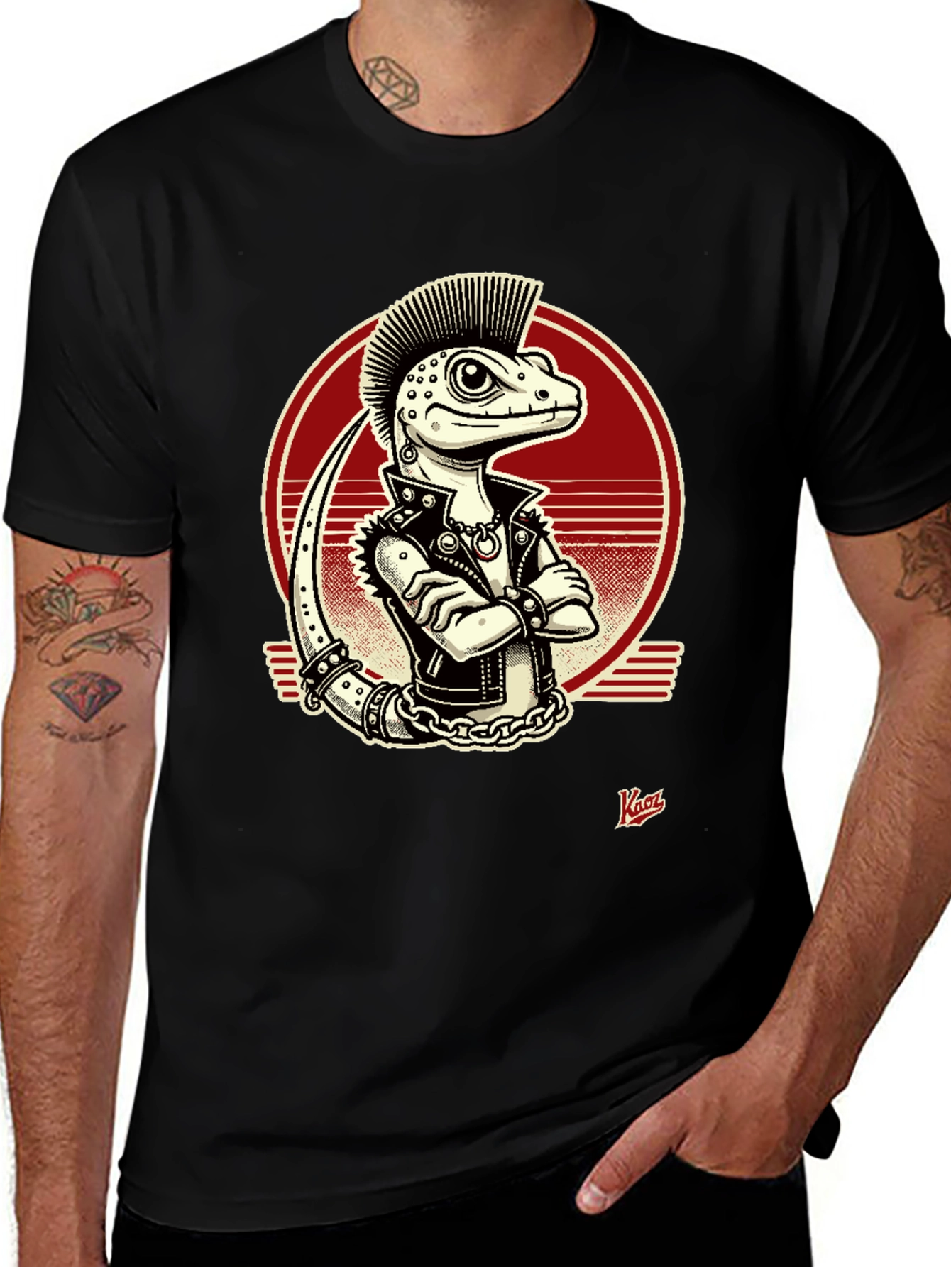 Variant 2 of Punk Lizard Graphic Tee - Edgy Style
