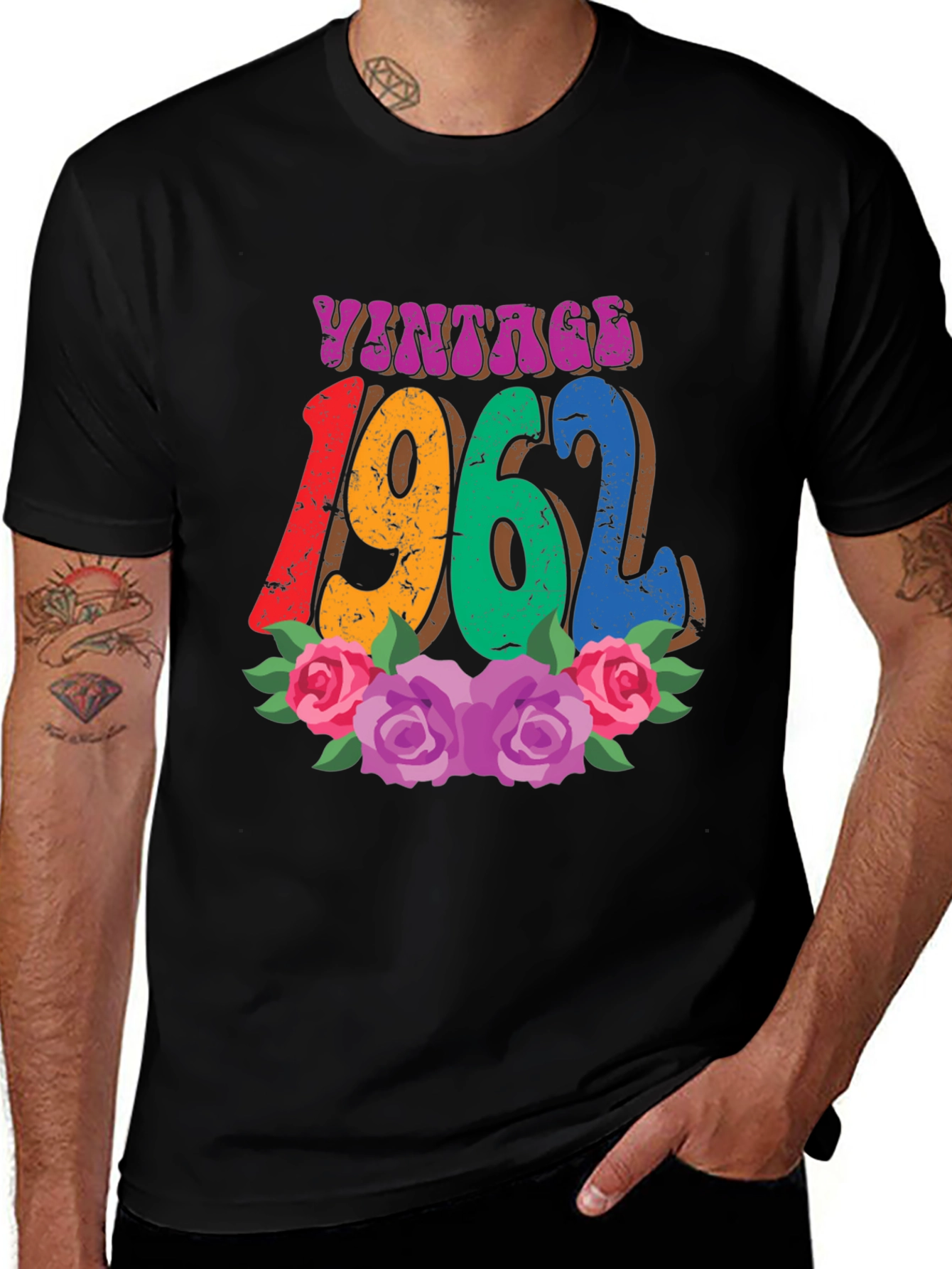 Variant 23 of Vintage 1962 Floral Birthday T-Shirt