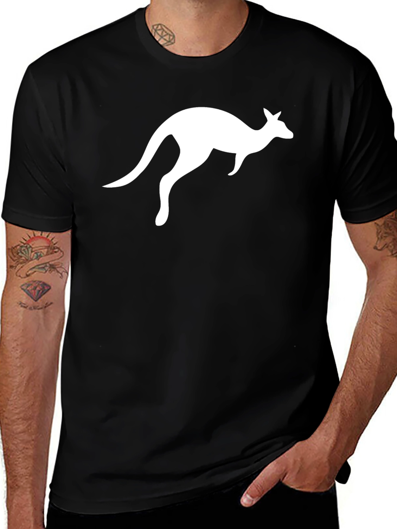 Variant 30 of Kangaroo Silhouette Black T-Shirt