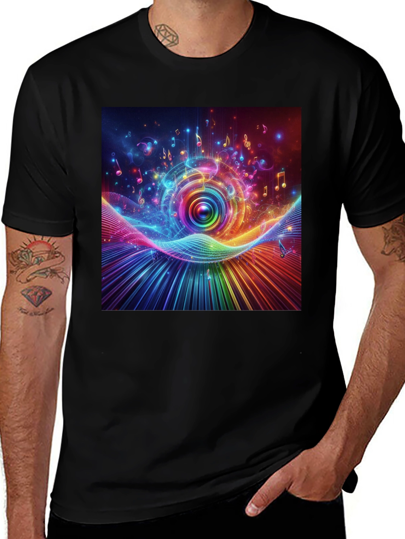 Vibrant Music Spectrum Graphic T-Shirt
