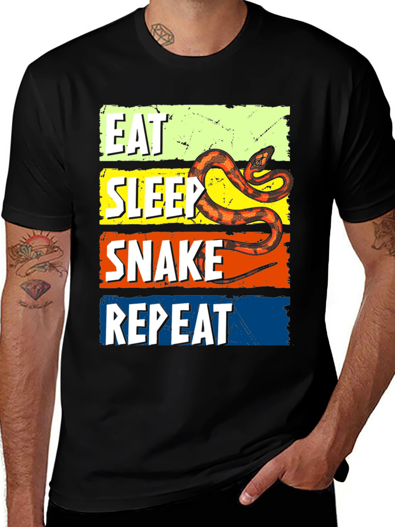 Variant 26 of Eat Sleep Snake Repeat T-Shirt