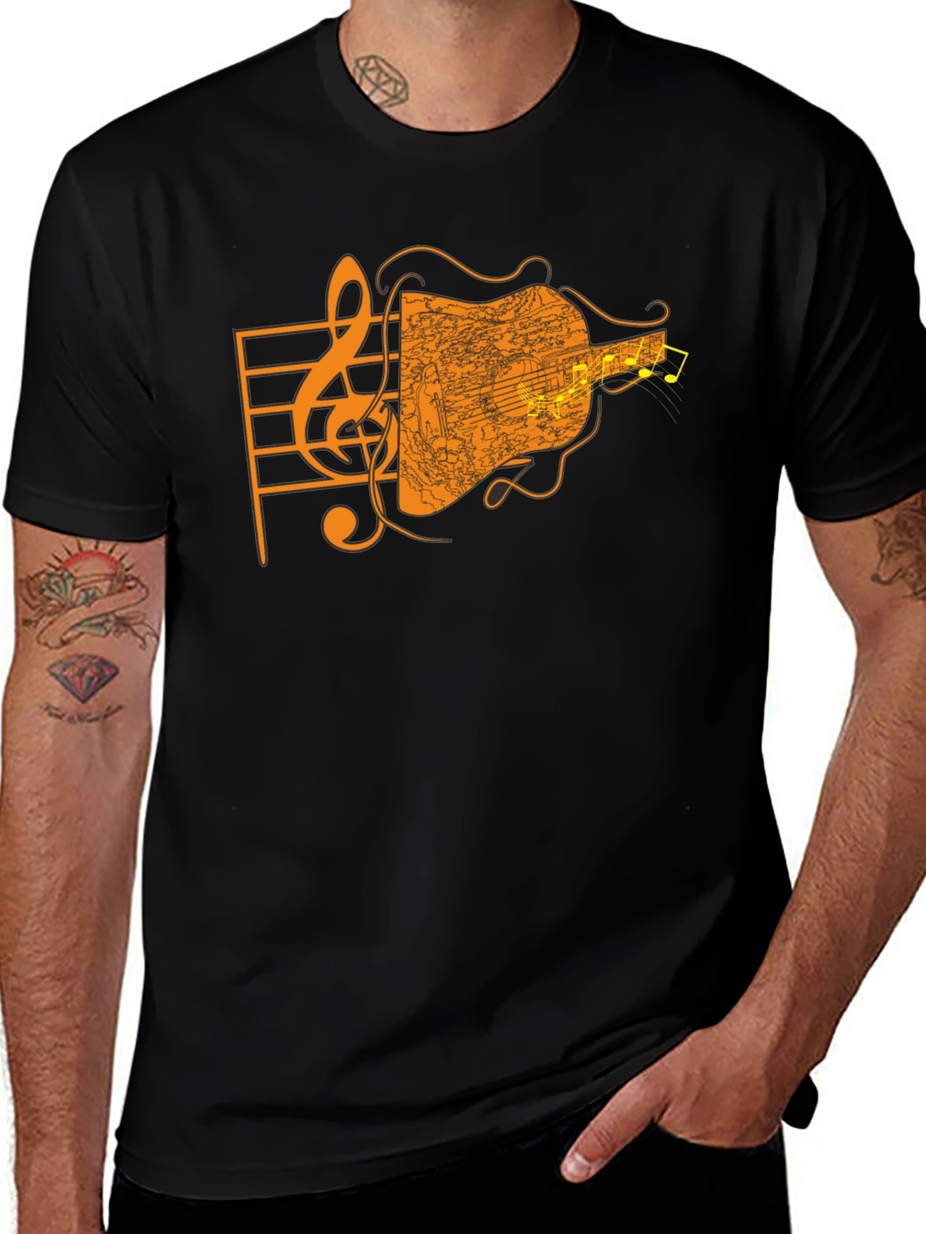 Variant 5 of Musical Guitar Graphic Tee