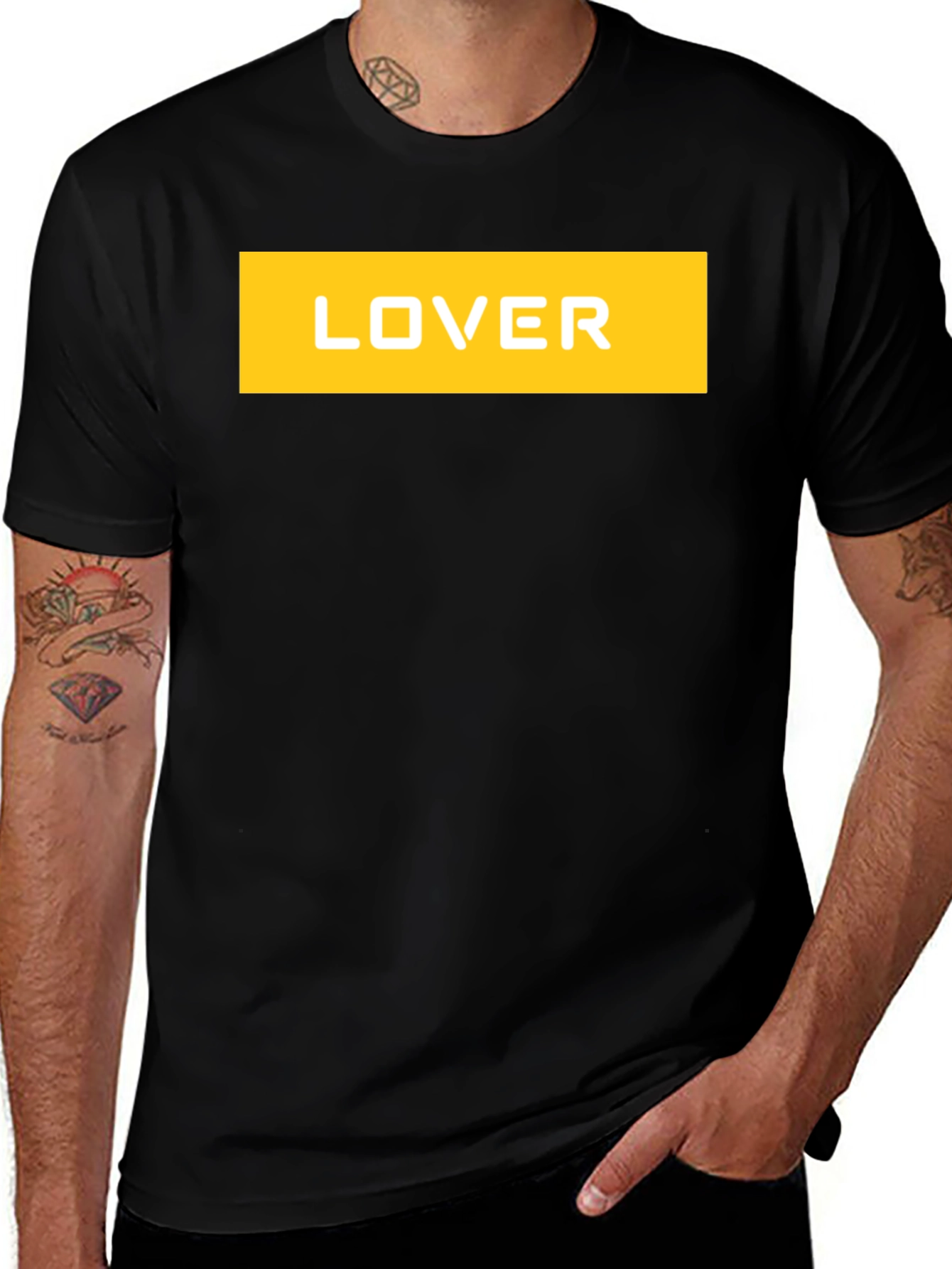 Variant 22 of Lover Graphic Print Crew Neck T-Shirt