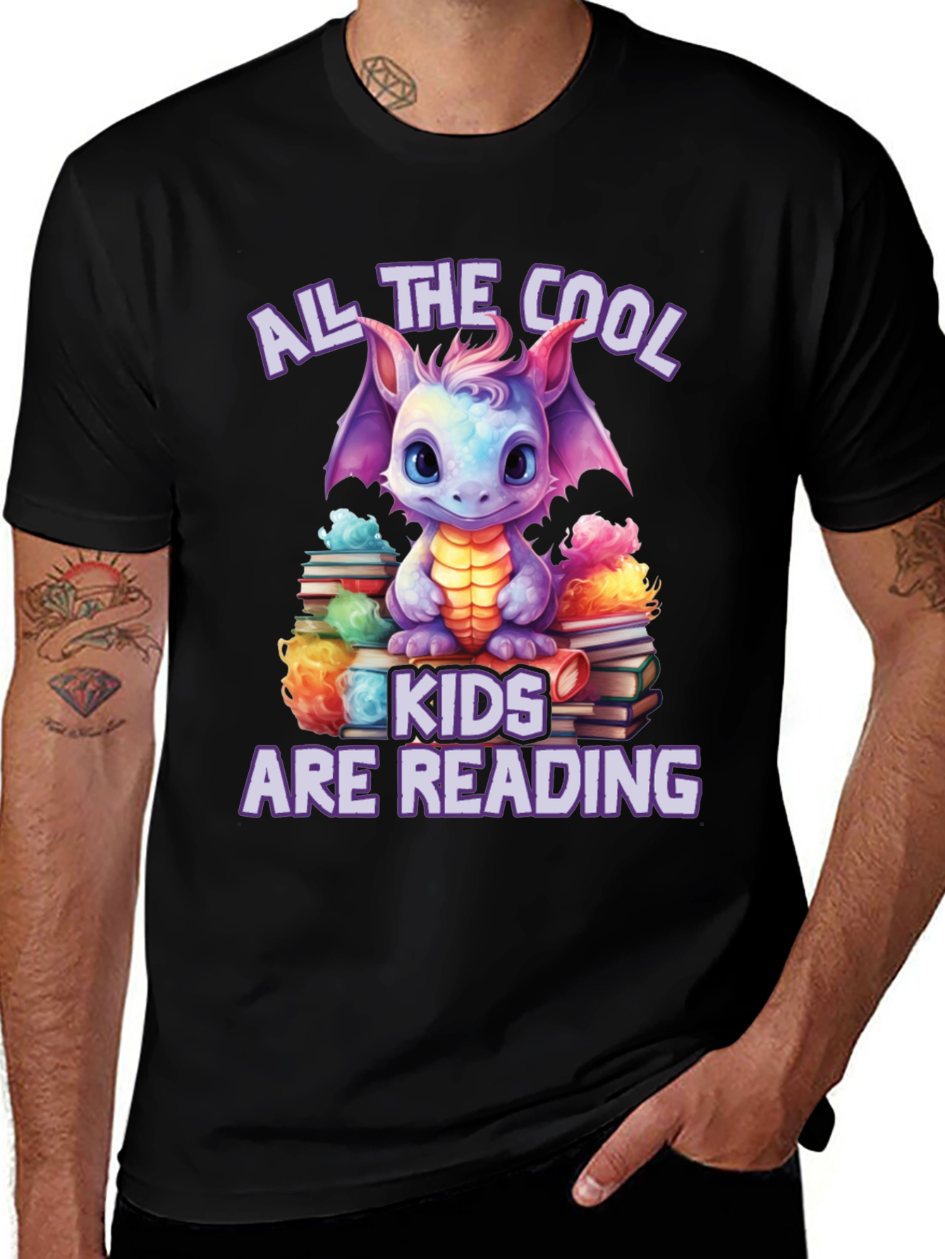 Variant 27 of Cool Kids Reading Dragon Graphic T-Shirt