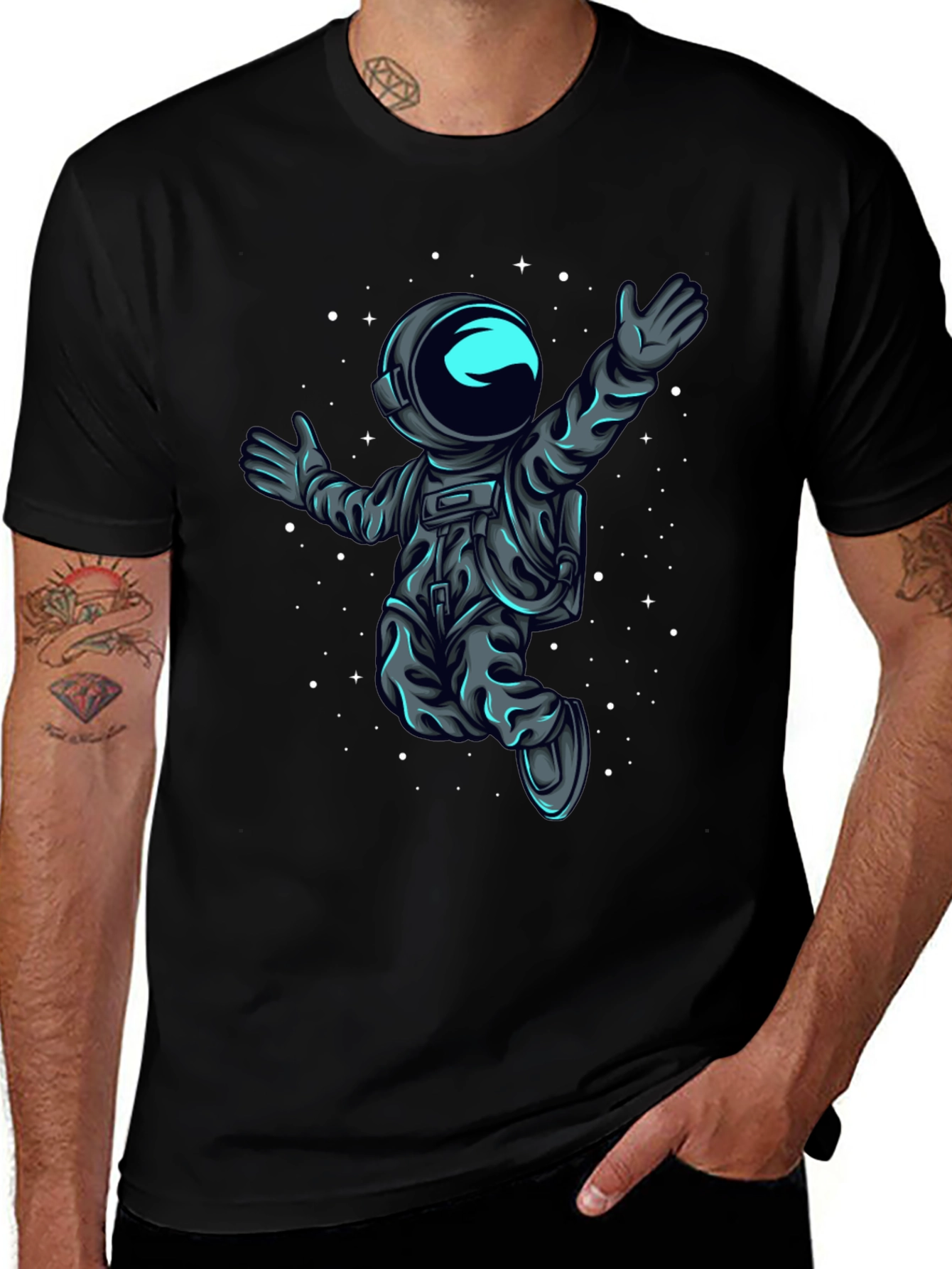 Variant 16 of Astronaut in Space T-Shirt - Black