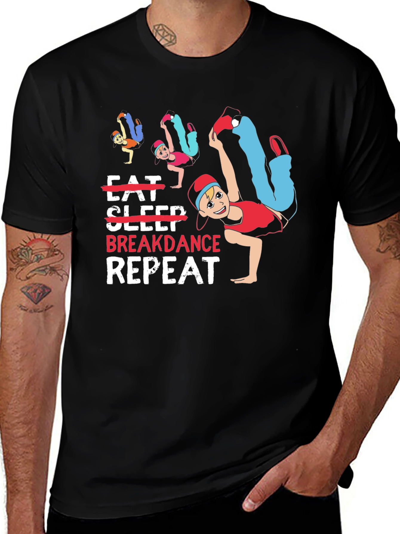 Variant 23 of Eat Sleep Breakdance Repeat Graphic T-Shirt