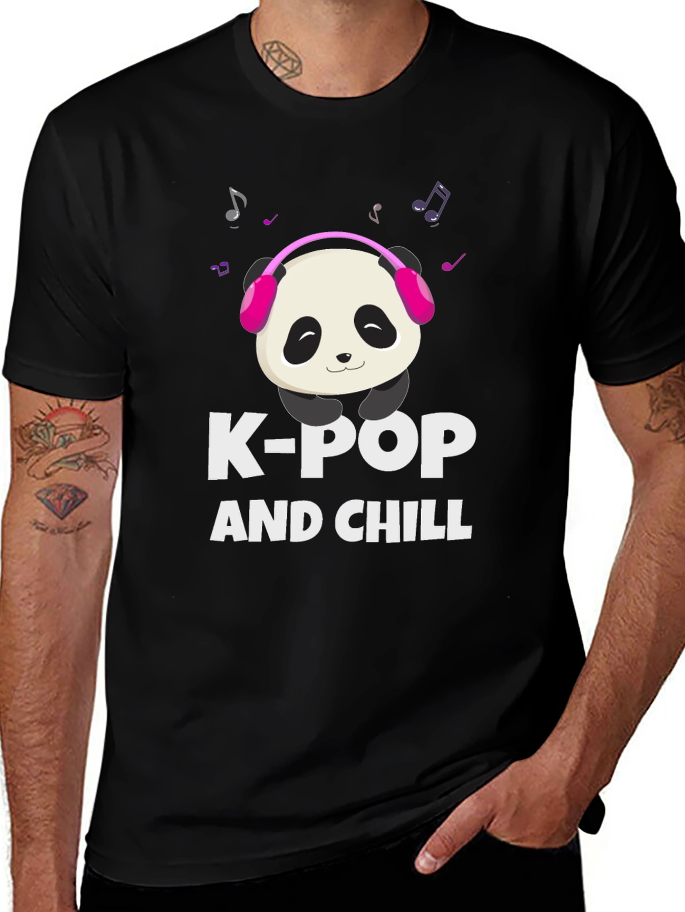 K-Pop and Chill Panda Graphic Tee