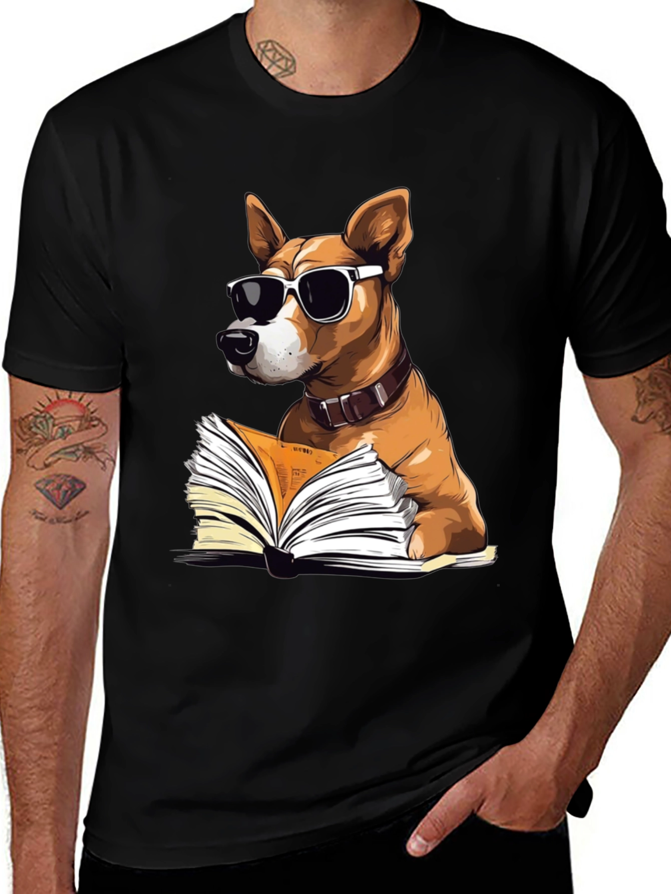 Variant 12 of Cool Dog Reading T-Shirt - Book Lover Tee